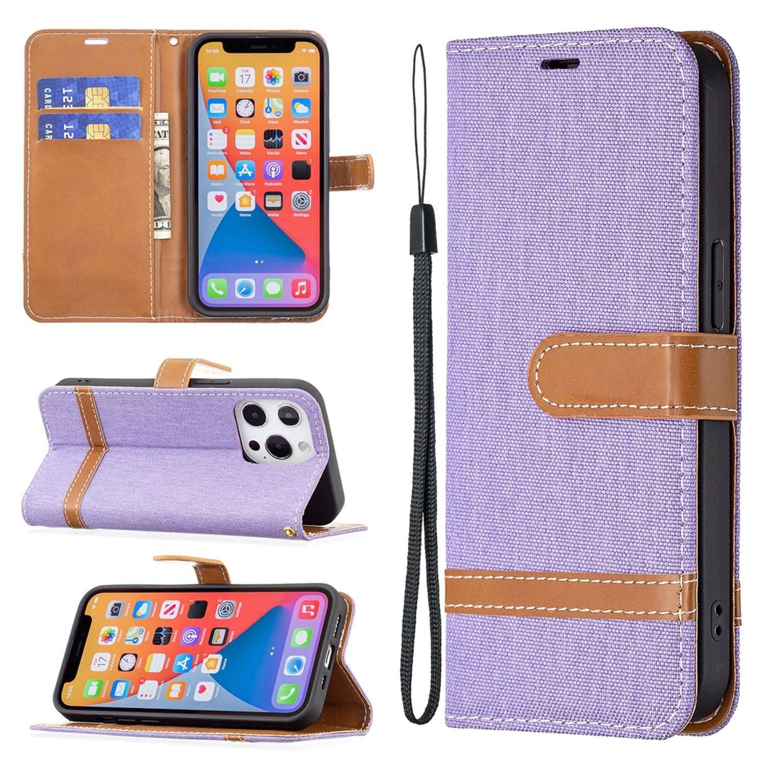 Apple iPhone 13 Pro Max Handyhülle Bookcover Violett