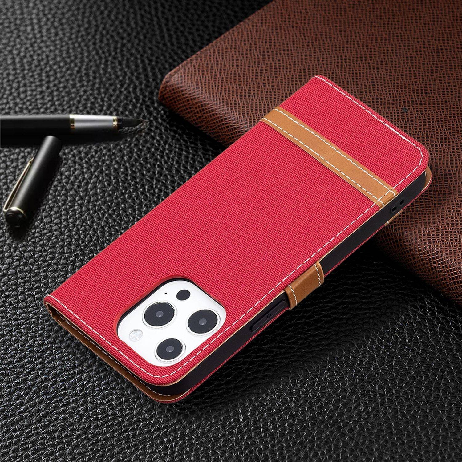 Apple iPhone 13 Pro Max Handyhülle Bookcover Rot