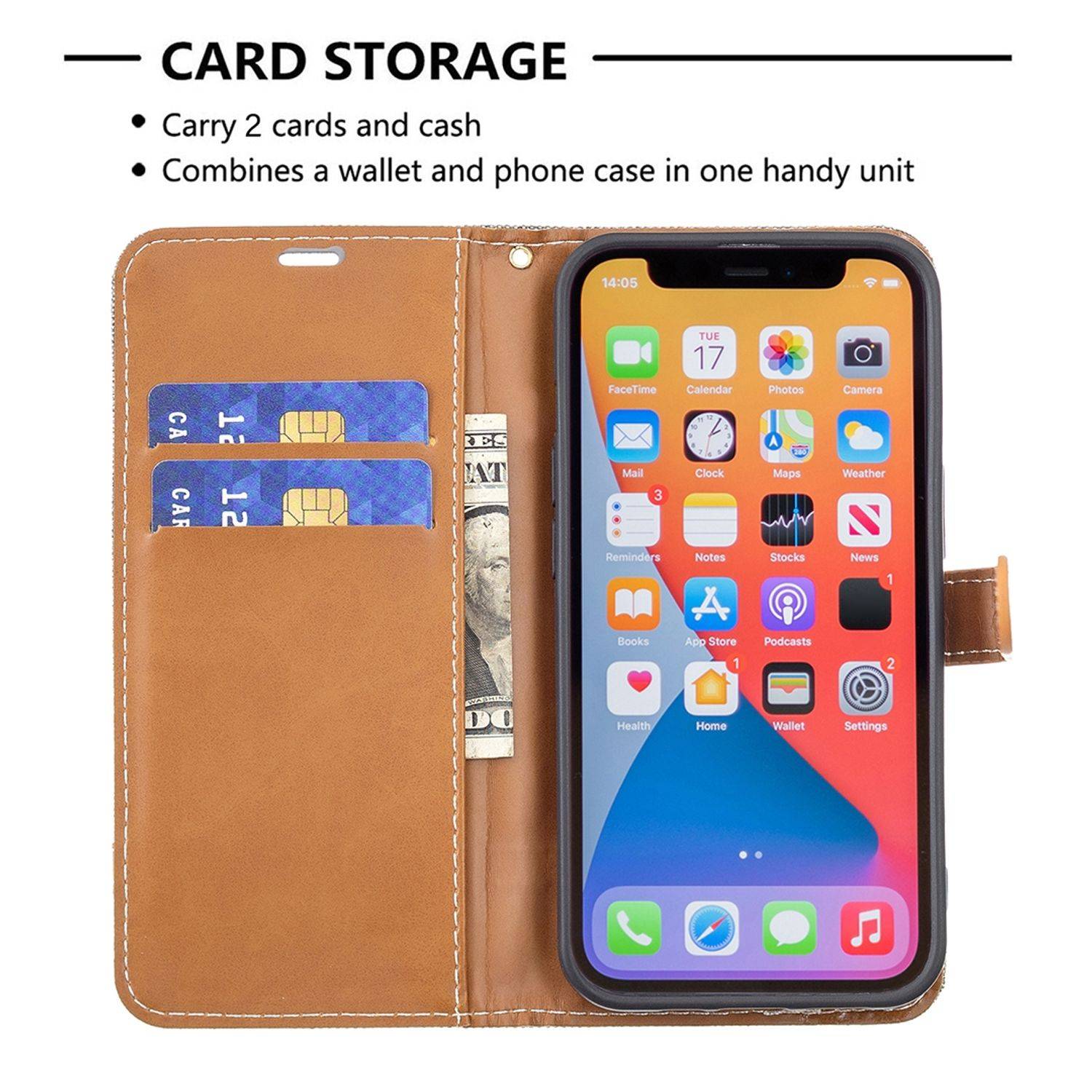Apple iPhone 13 Pro Max Handyhülle Bookcover Grau