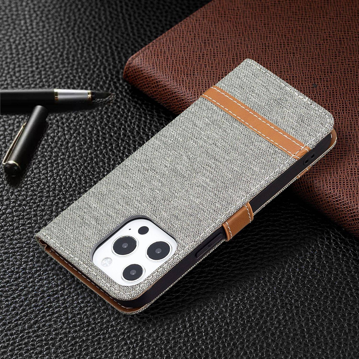 Apple iPhone 13 Pro Max Handyhülle Bookcover Grau