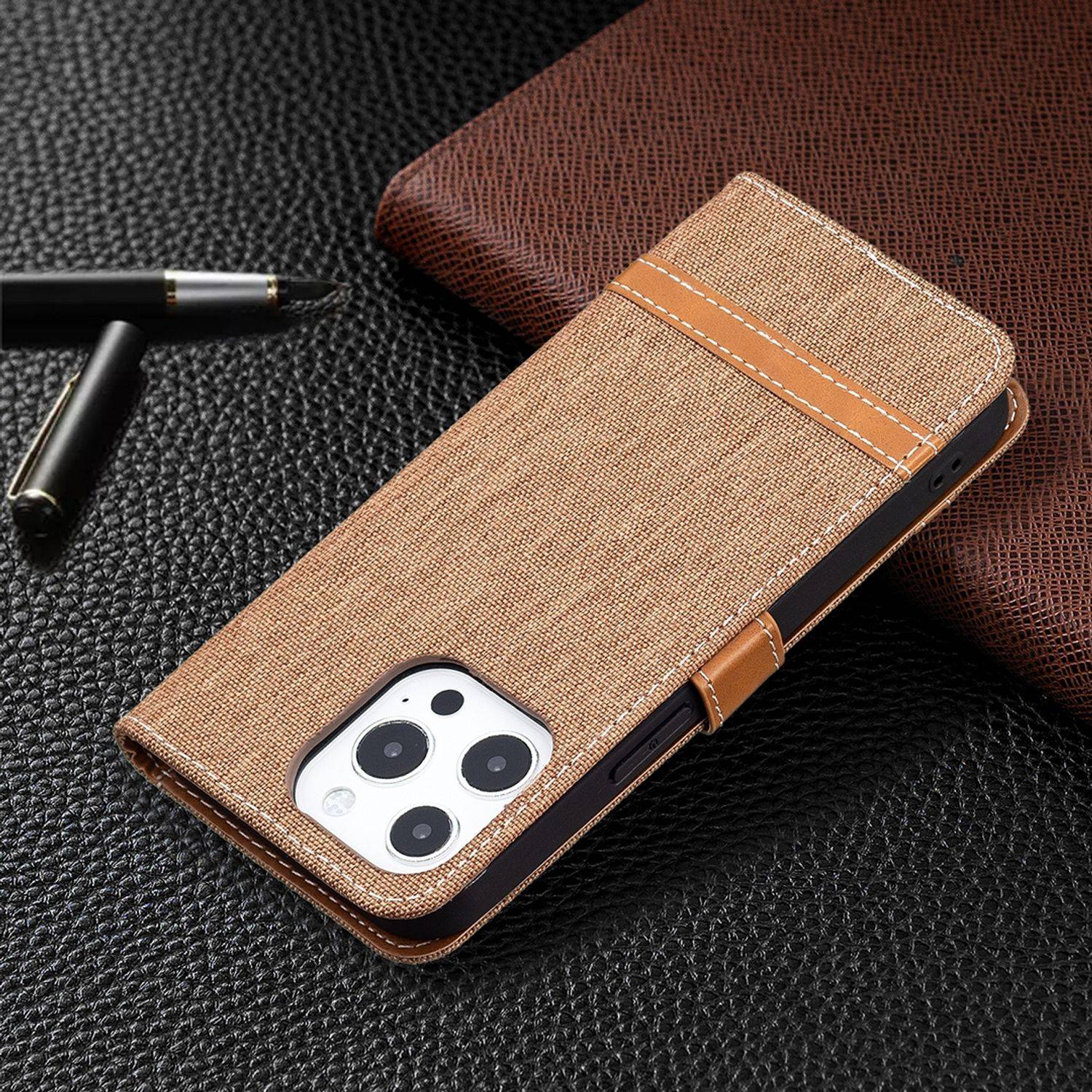 Apple iPhone 13 Pro Handyhülle Bookcover Braun