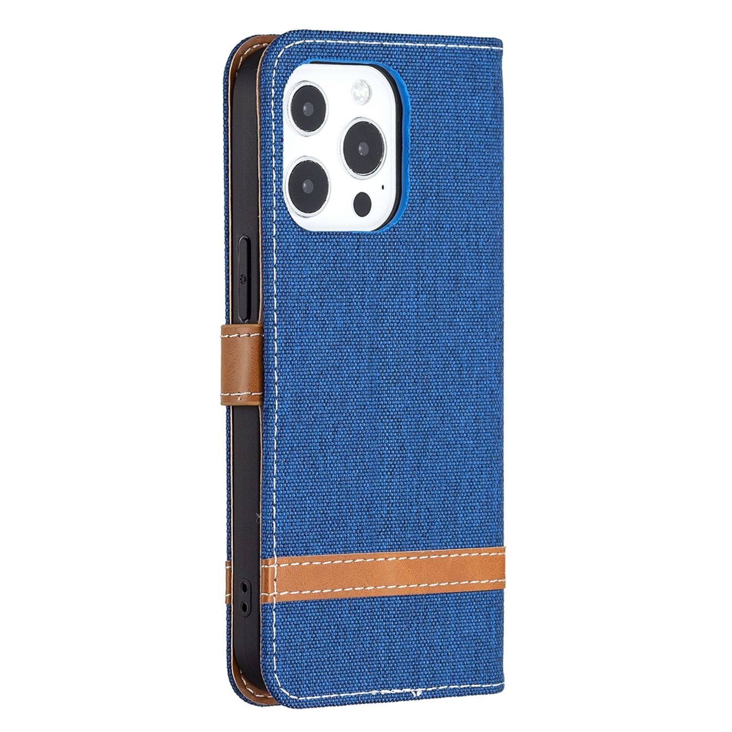 Hülle kompatibel mit Apple iPhone 13 Pro Kunstleder Handyhülle - Handy Case Blau