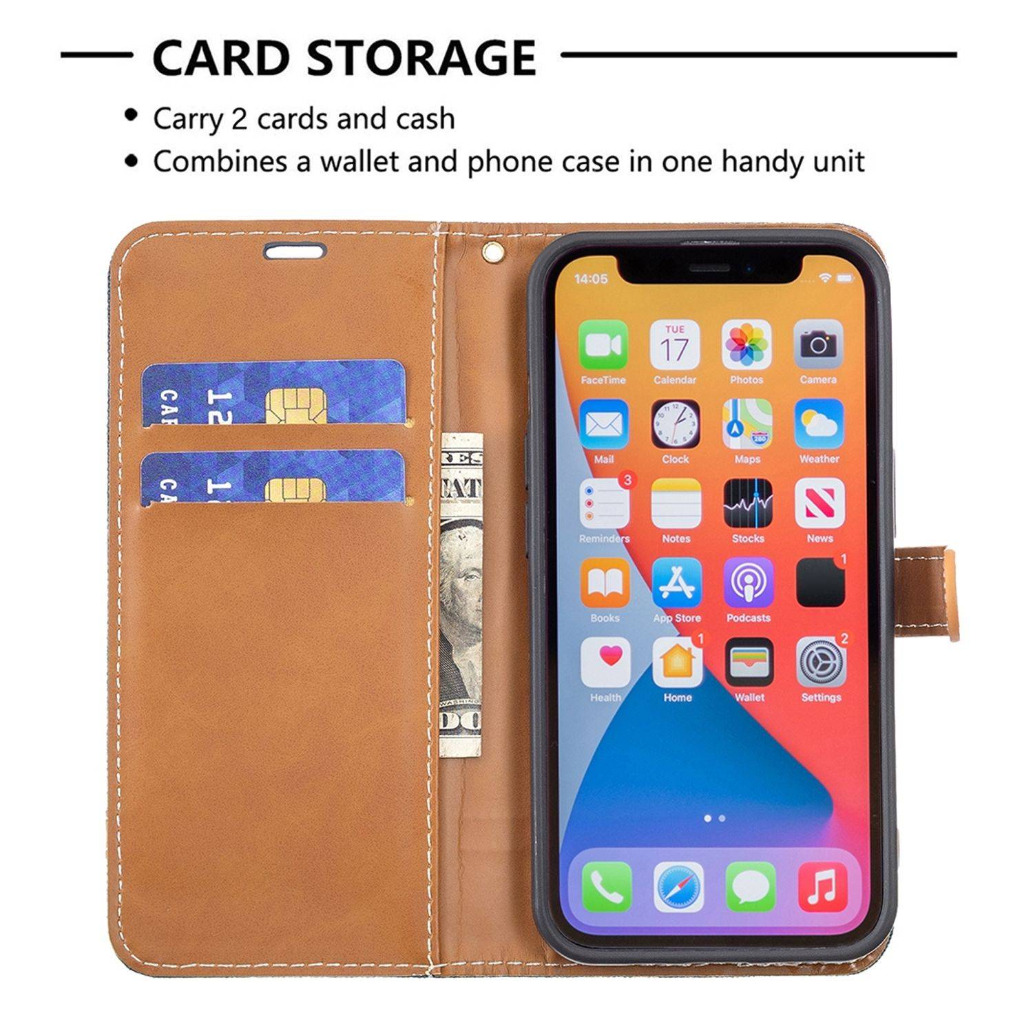 Apple iPhone 13 Pro Handyhülle Bookcover Blau