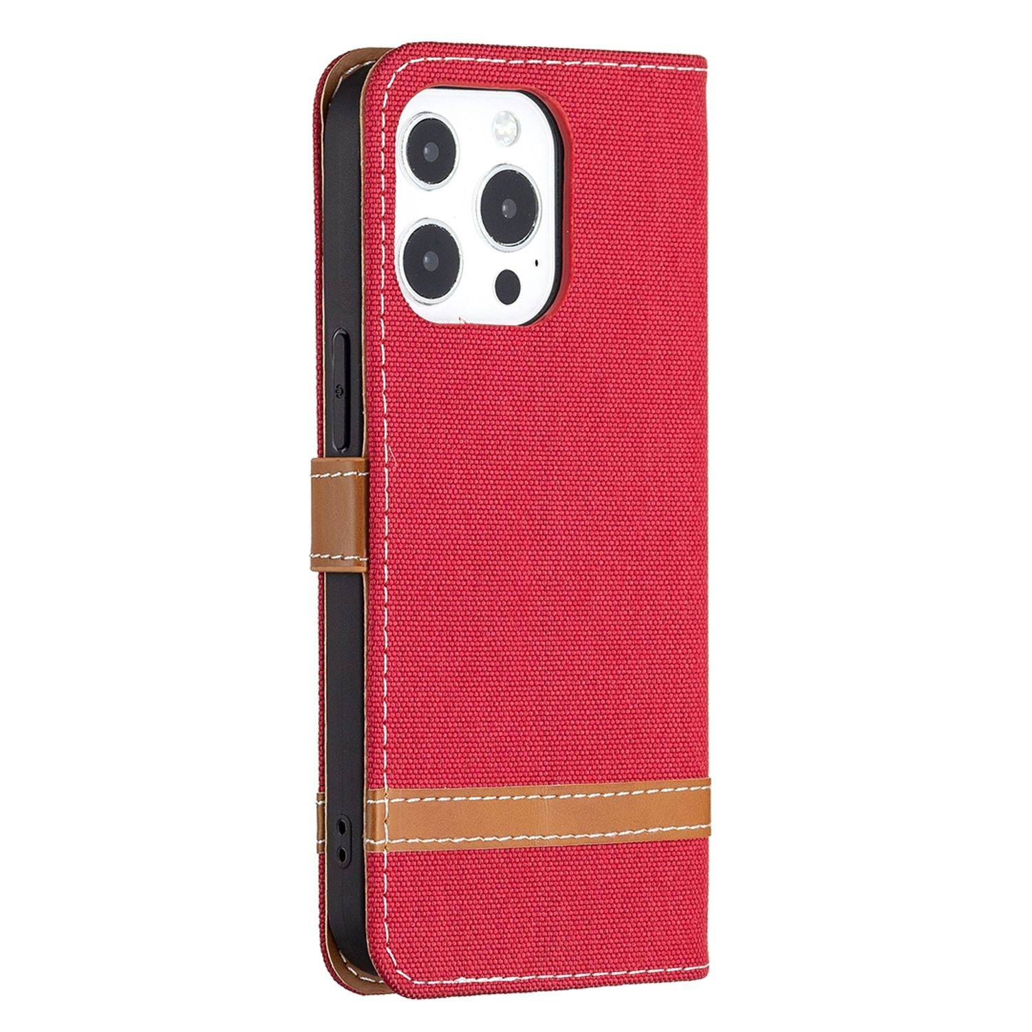 Hülle kompatibel mit Apple iPhone 13 Kunstleder Handyhülle - Handy Case Rot