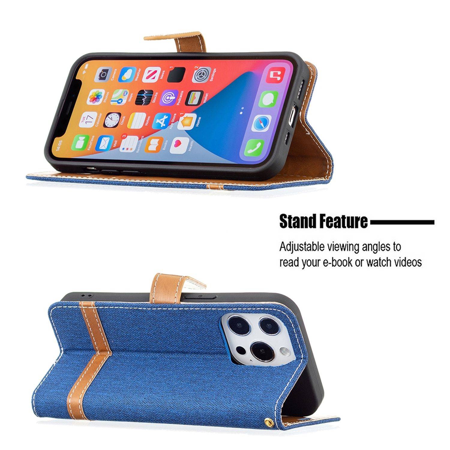 Apple iPhone 13 mini Handyhülle Bookcover Blau