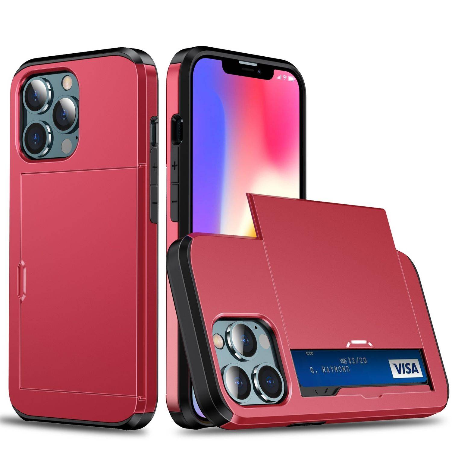 Hülle kompatibel mit Apple iPhone 13 Pro Kunststoff Soft Handyhülle - Handy Case Rot
