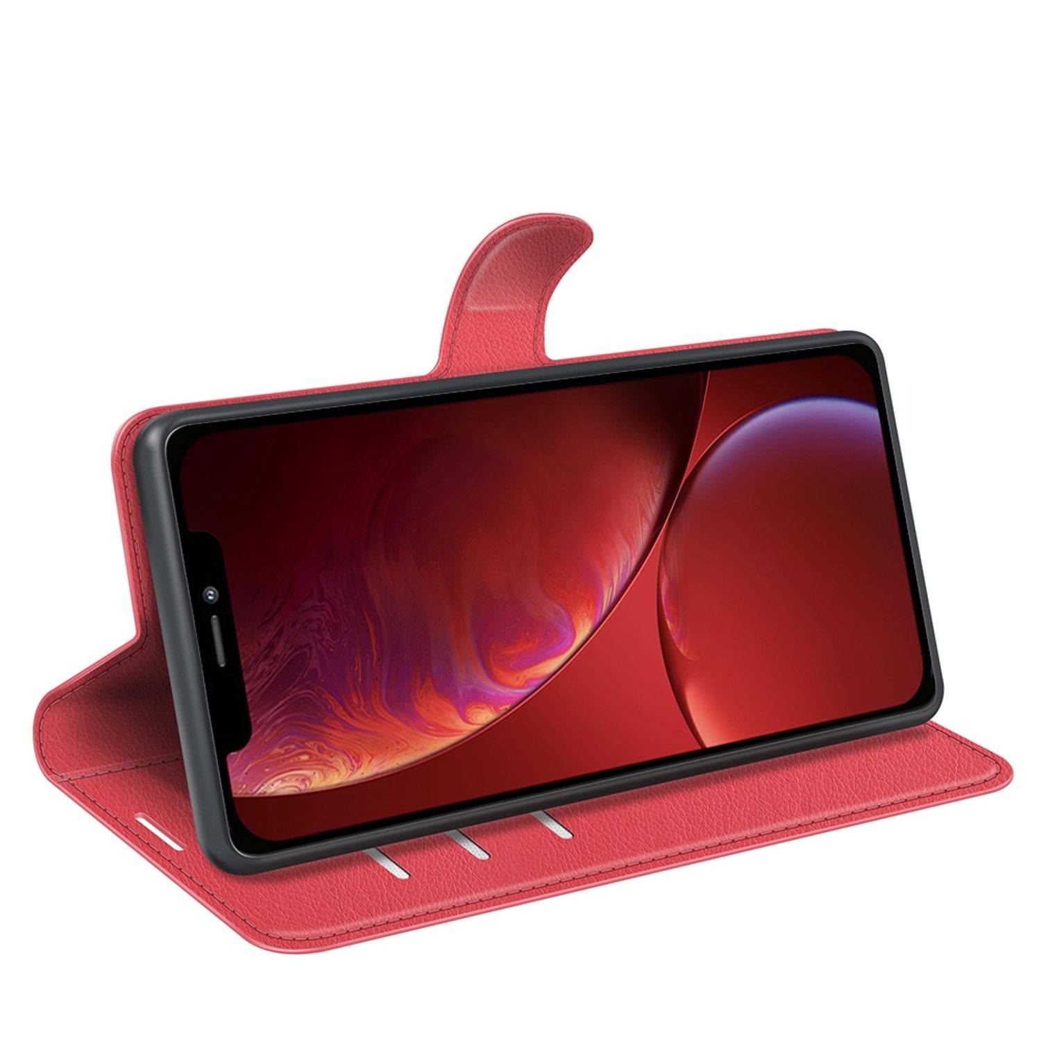 Hülle kompatibel mit Apple iPhone 13 Kunstleder Handyhülle - Handy Case Rot