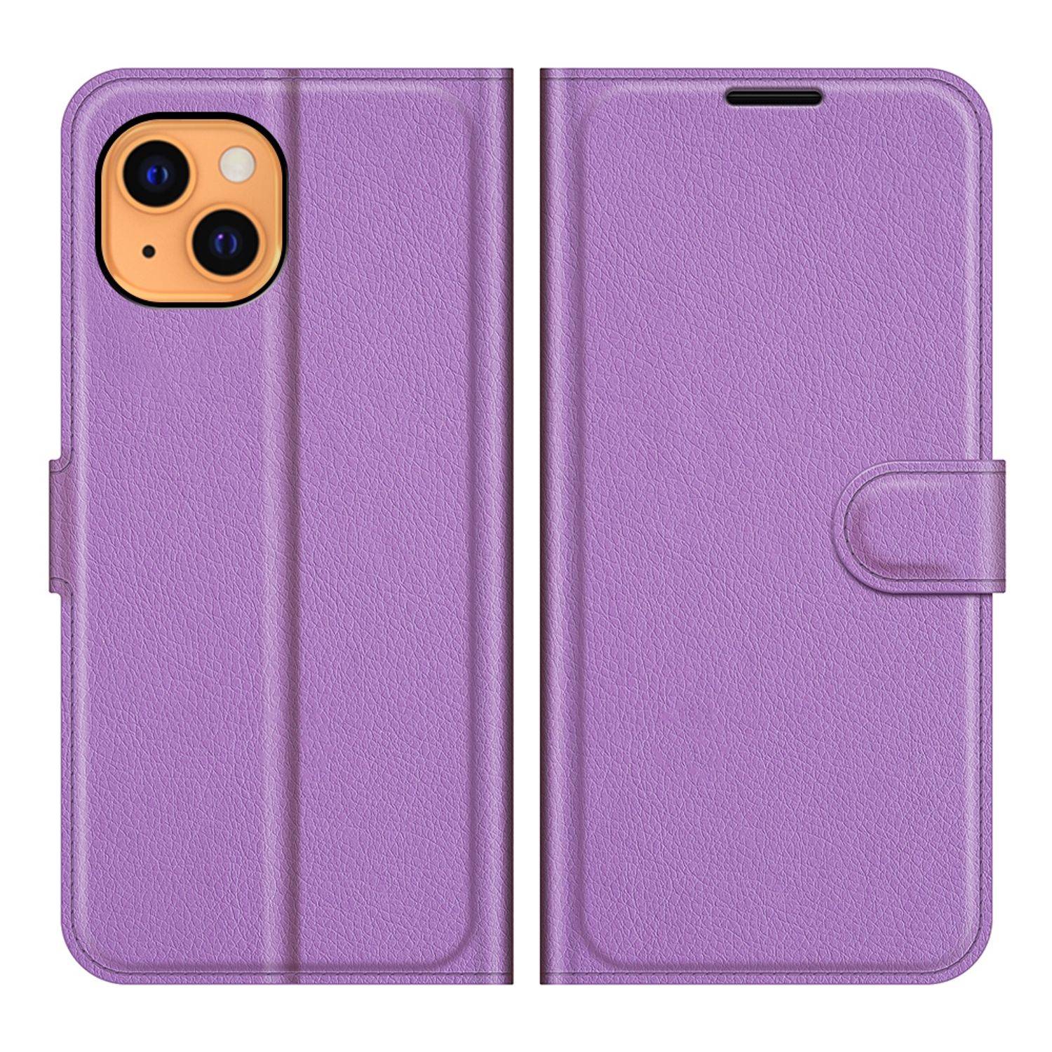 Hülle kompatibel mit Apple iPhone 13 Kunstleder Handyhülle - Handy Case Violett
