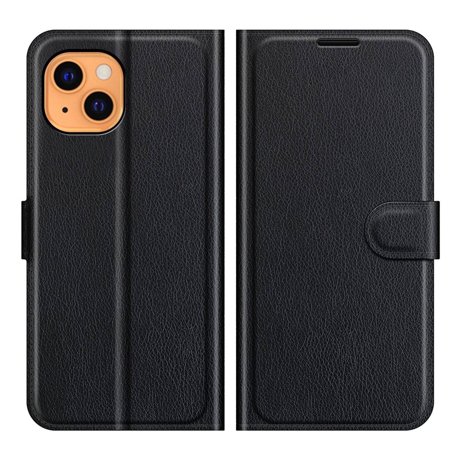 Hülle kompatibel mit Apple iPhone 13 Kunstleder Handyhülle - Handy Case Schwarz