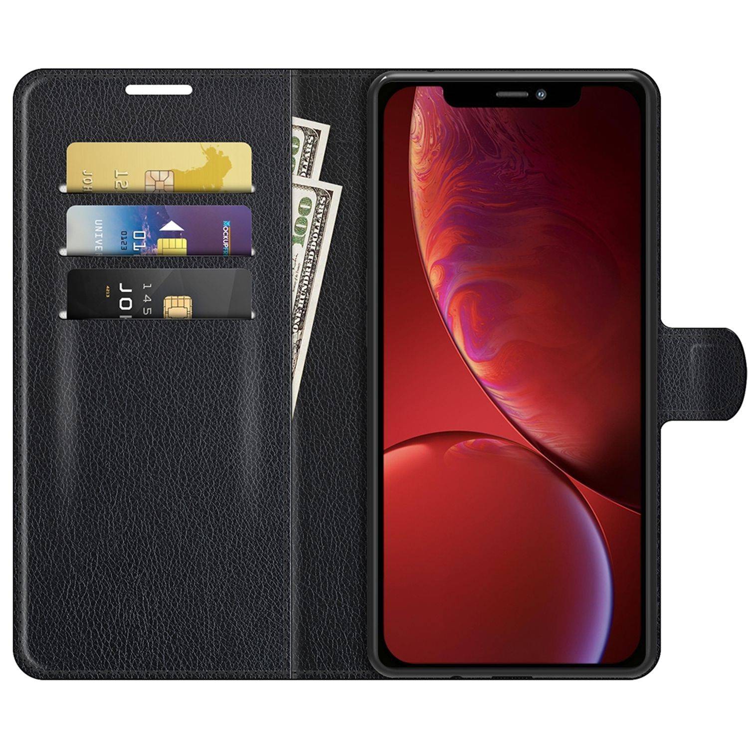 Hülle kompatibel mit Apple iPhone 13 Kunstleder Handyhülle - Handy Case Schwarz
