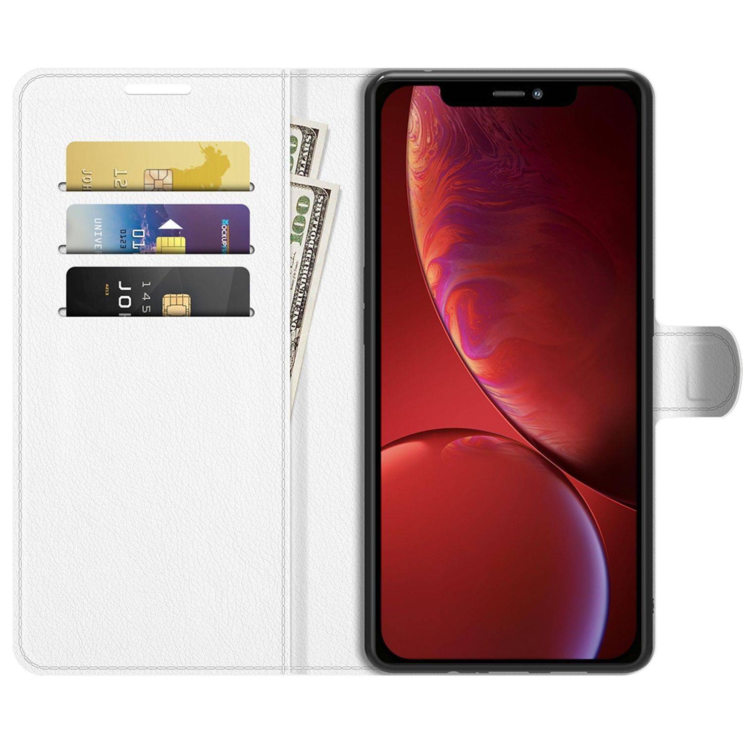 Hülle kompatibel mit Apple iPhone 13 Kunstleder Handyhülle - Handy Case Weiß