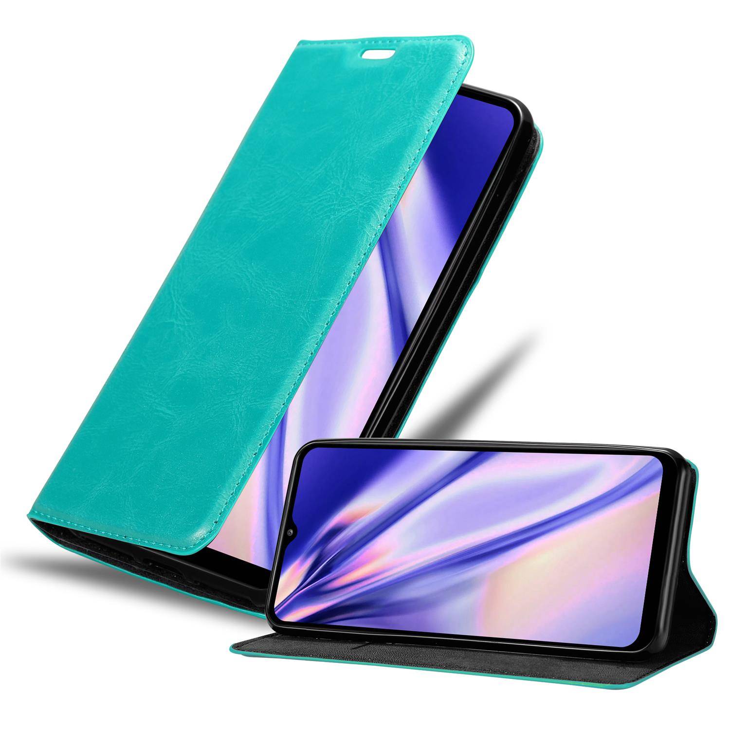 Cadorabo Hülle für Samsung Galaxy A32 5G Schutz Hülle in Türkis Handyhülle Etui Case Cover Magnetverschluss