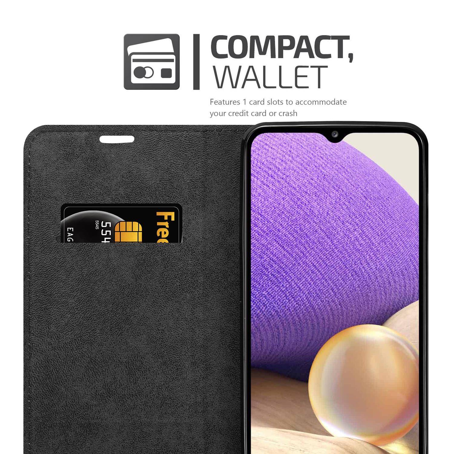 Cadorabo Hülle für Samsung Galaxy A32 5G Schutz Hülle in Türkis Handyhülle Etui Case Cover Magnetverschluss