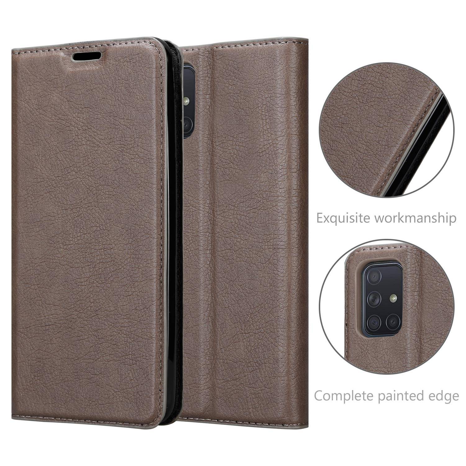 Cadorabo Hülle für Samsung Galaxy A72 4G / 5G Schutz Hülle in Braun Handyhülle Etui Case Cover Magnetverschluss