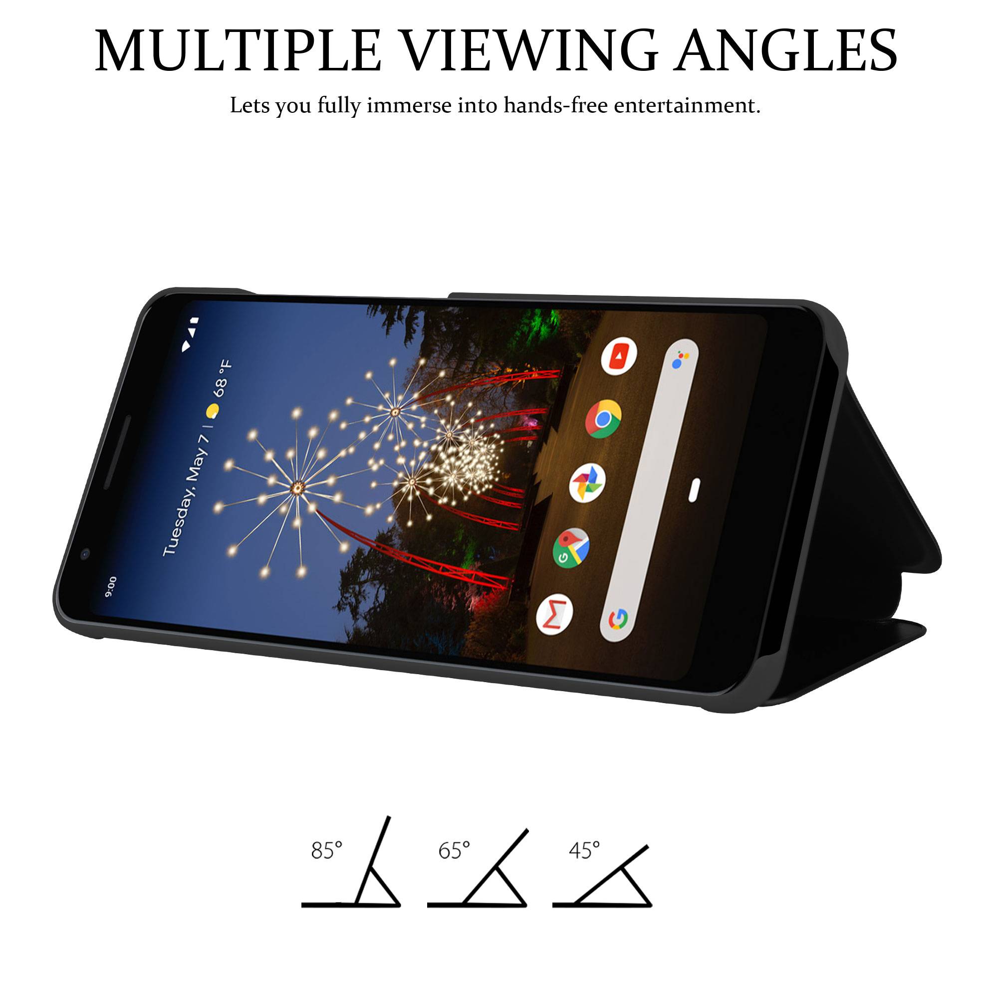 Cadorabo Handyhülle für Google PIXEL 3A XL in Schwarz Cover Backcover Schutzhülle Book Case Booklet