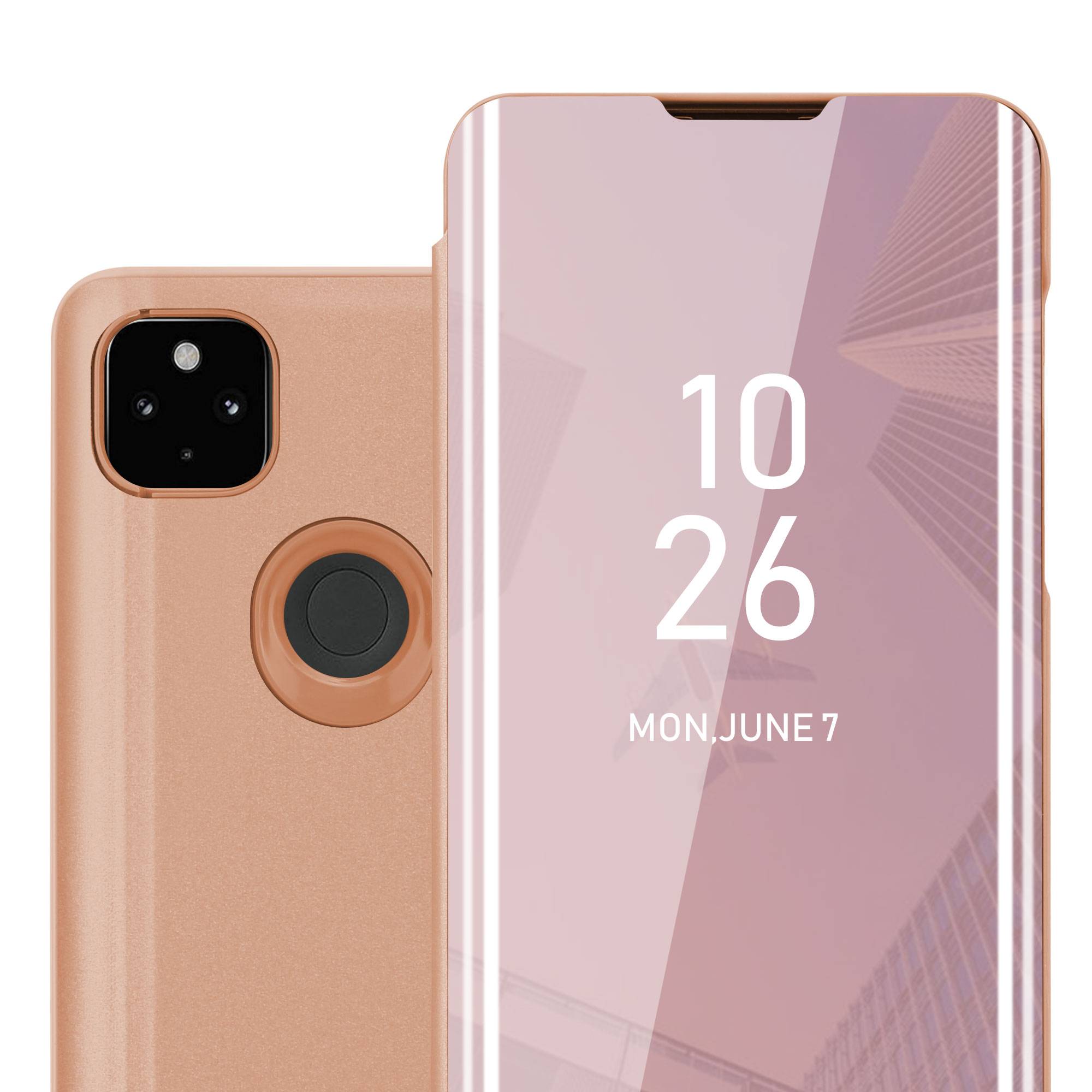 Cadorabo Handyhülle für Google PIXEL 4A in Pink Cover Backcover Schutzhülle Book Case Booklet