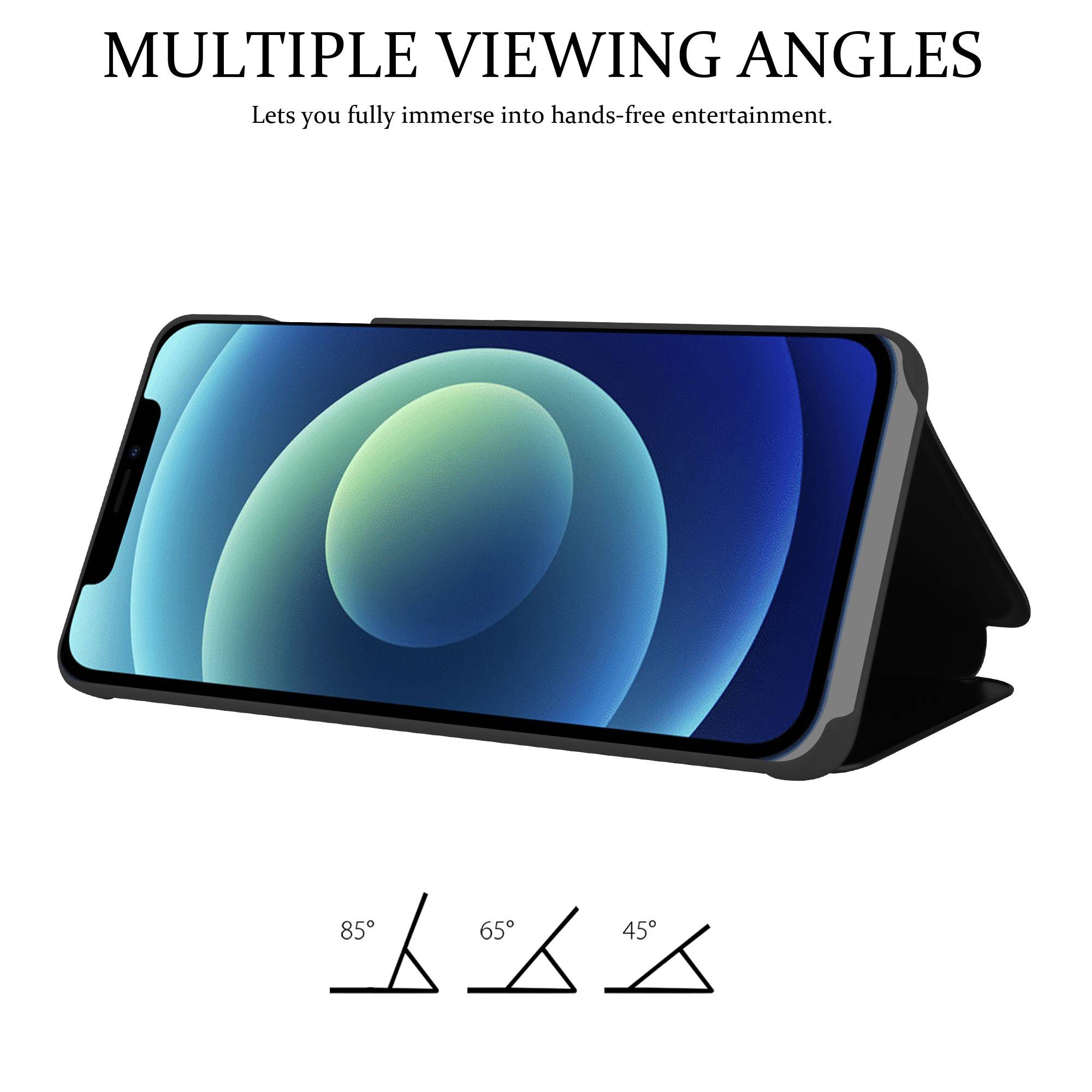 Cadorabo Handyhülle für Apple iPhone 12 / 12 PRO in Schwarz Cover Backcover Schutzhülle Book Case Booklet