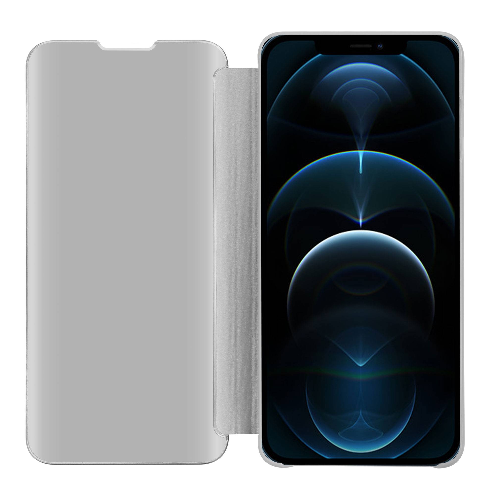 Cadorabo Handyhülle für Apple iPhone 12 PRO MAX in Silber Cover Backcover Schutzhülle Book Case Booklet