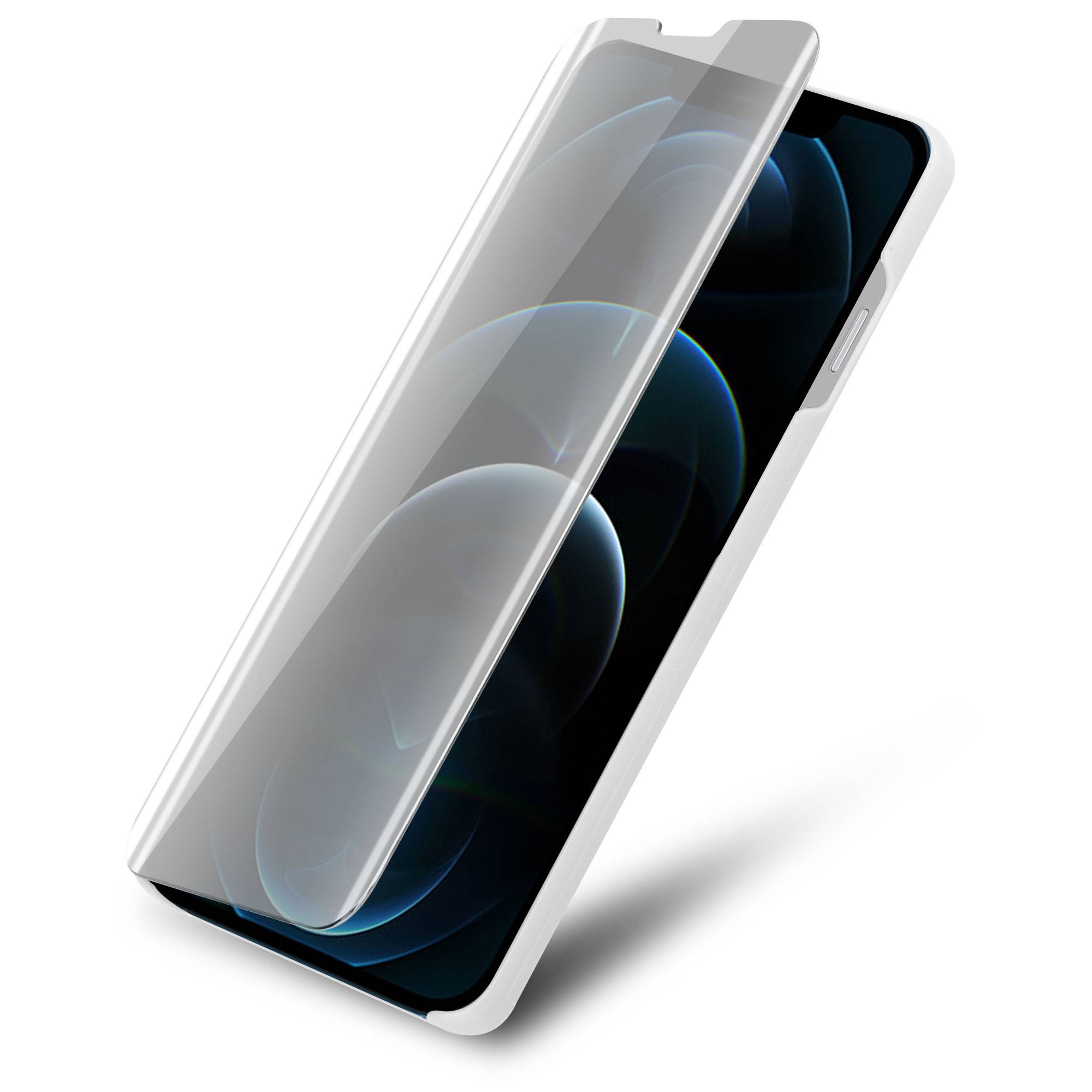 Cadorabo Handyhülle für Apple iPhone 12 PRO MAX in Silber Cover Backcover Schutzhülle Book Case Booklet