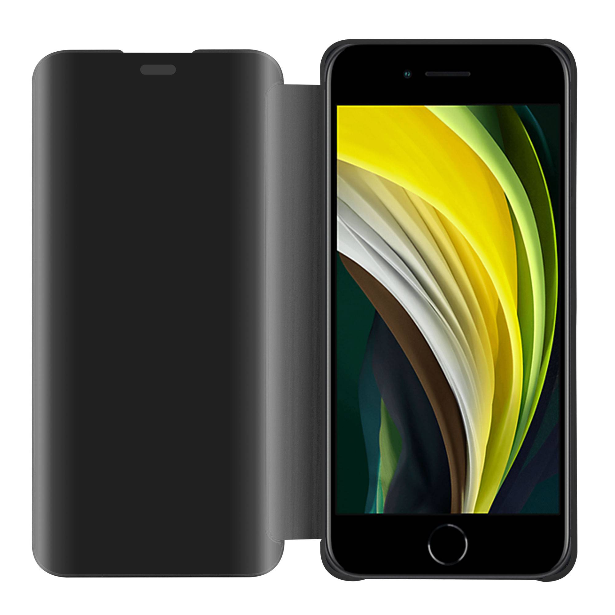 Cadorabo Handyhülle für Apple iPhone 7 / 7S / 8 / SE 2020 in Schwarz Cover Backcover Schutzhülle Book Case Booklet