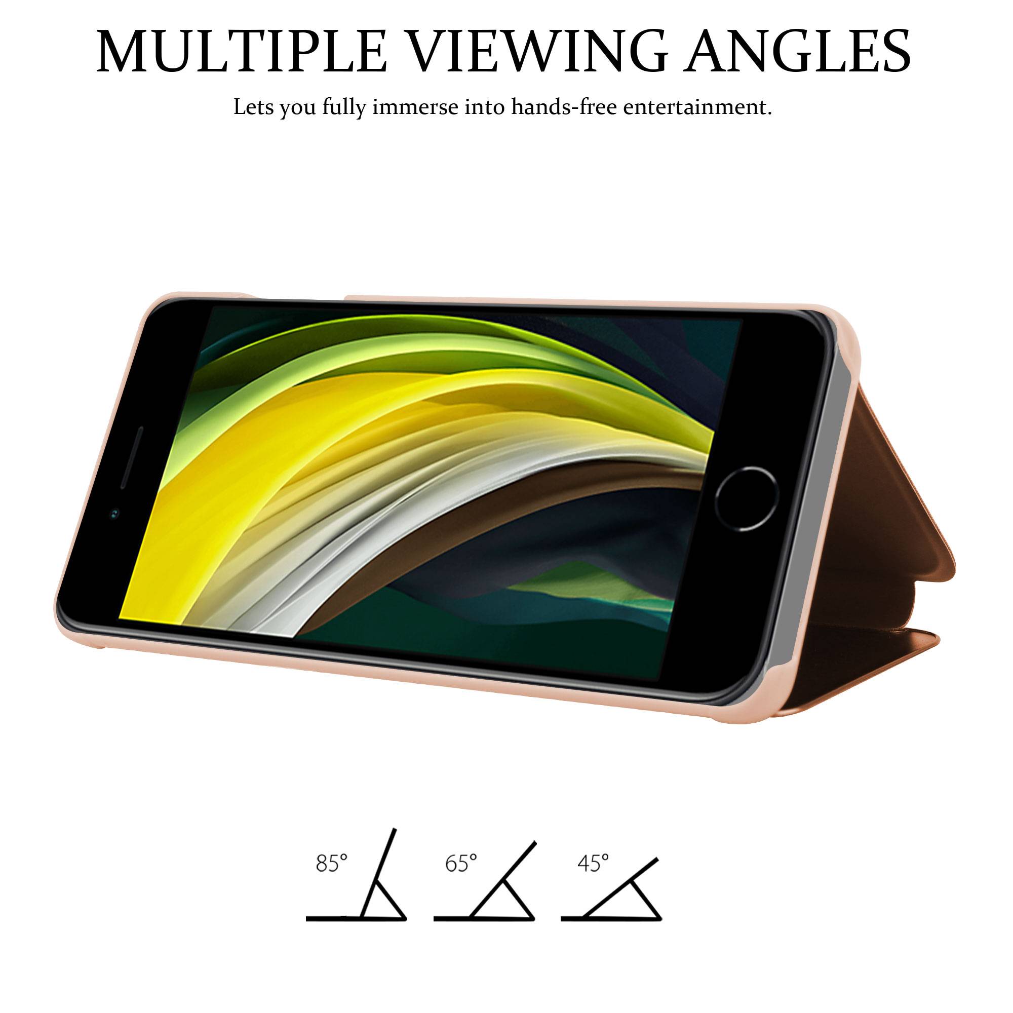 Cadorabo Handyhülle für Apple iPhone 7 / 7S / 8 / SE 2020 in Pink Cover Backcover Schutzhülle Book Case Booklet