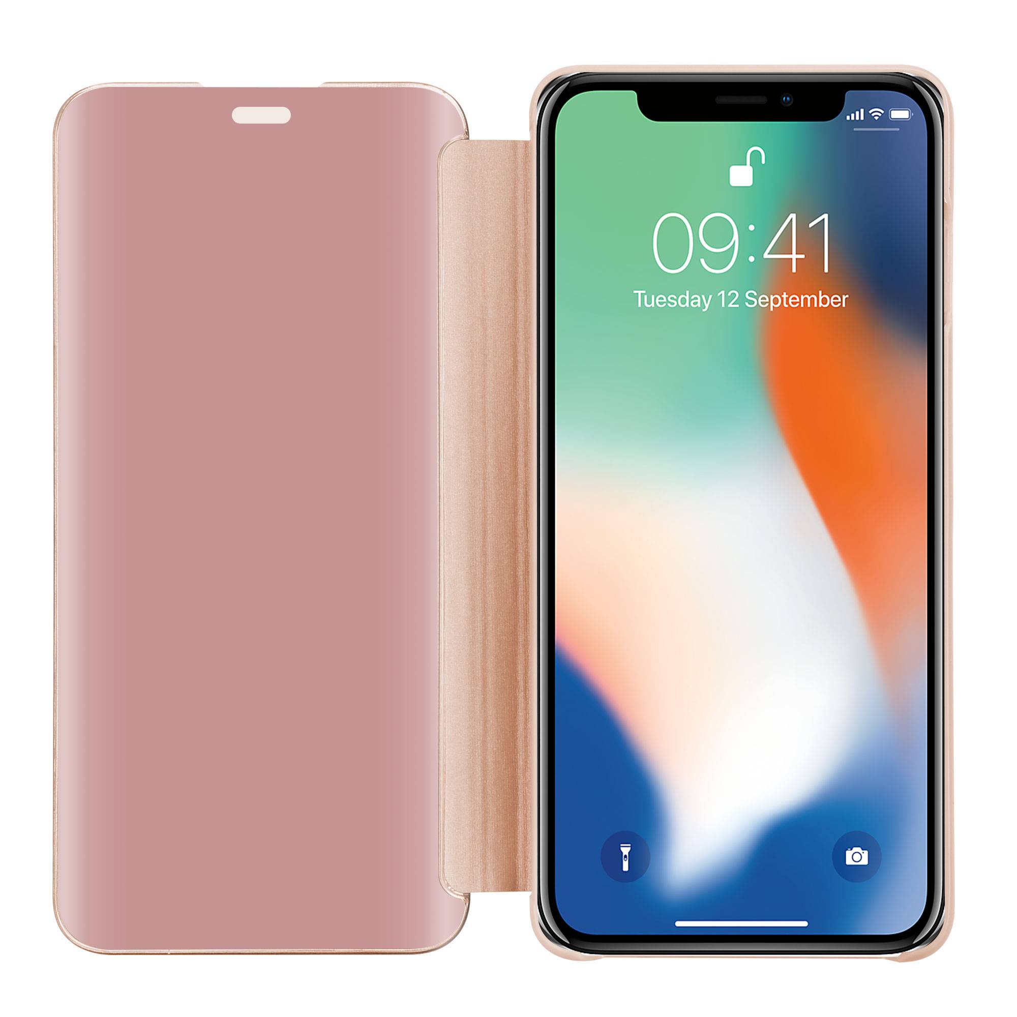 Cadorabo Handyhülle für Apple iPhone X / XS in Pink Cover Backcover Schutzhülle Book Case Booklet
