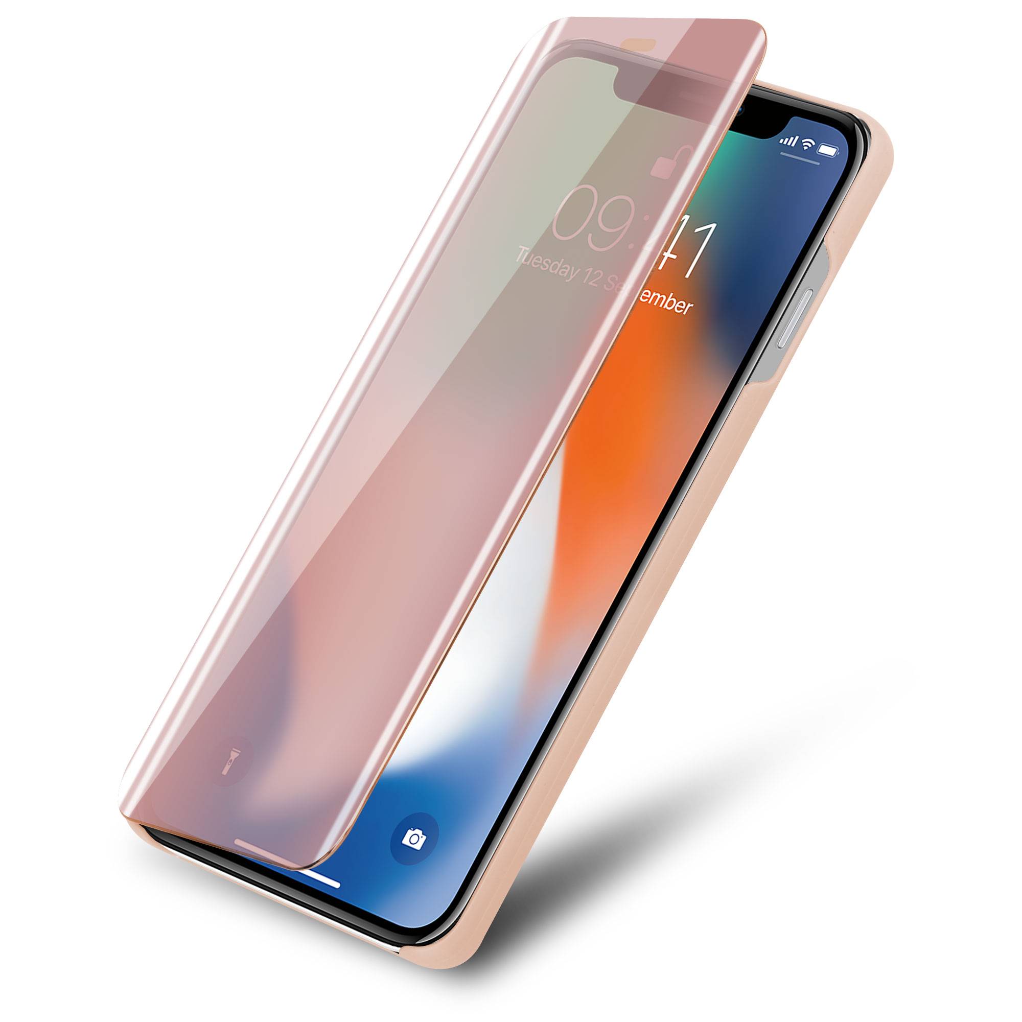 Cadorabo Handyhülle für Apple iPhone X / XS in Pink Cover Backcover Schutzhülle Book Case Booklet