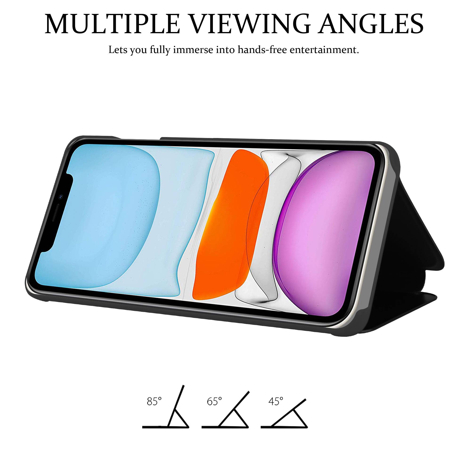 Cadorabo Handyhülle für Apple iPhone 11 in Schwarz Cover Backcover Schutzhülle Book Case Booklet