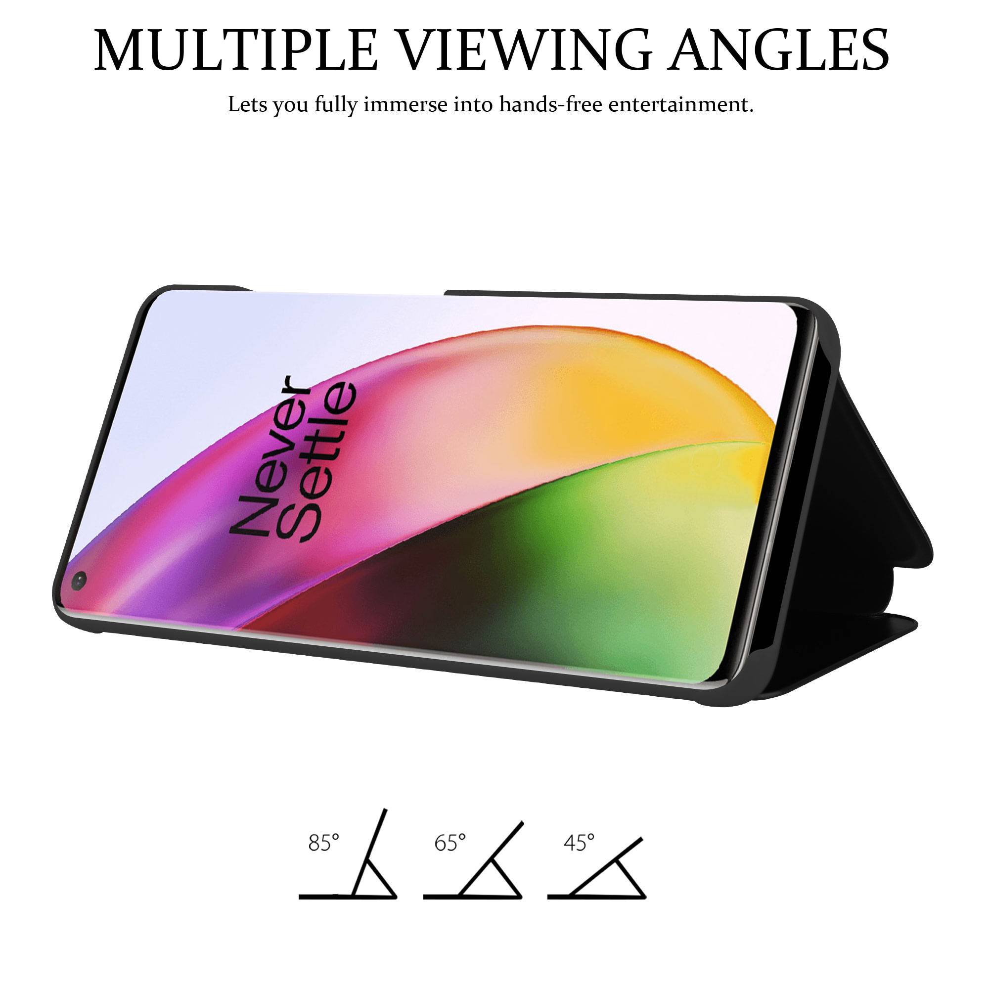 Cadorabo Handyhülle für OnePlus 8 in Schwarz Cover Backcover Schutzhülle Book Case Booklet