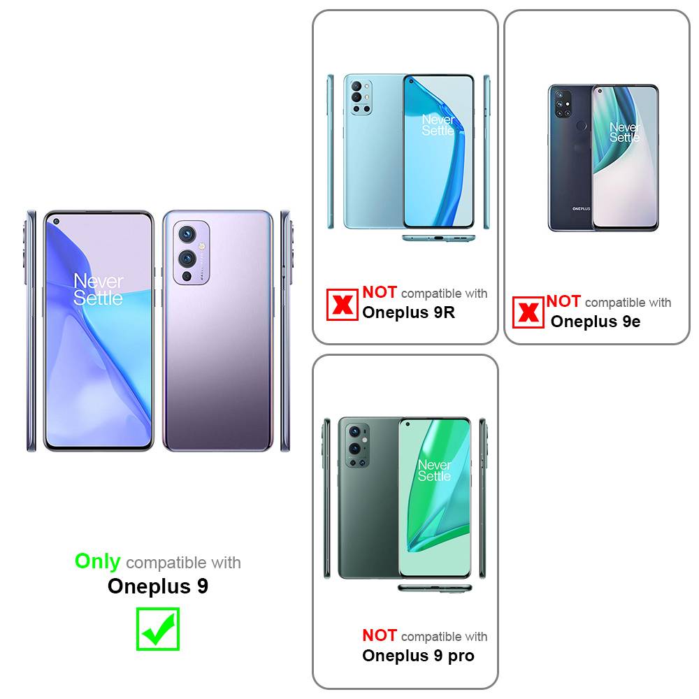 Cadorabo Handyhülle für OnePlus 9 in Silber Cover Backcover Schutzhülle Book Case Booklet