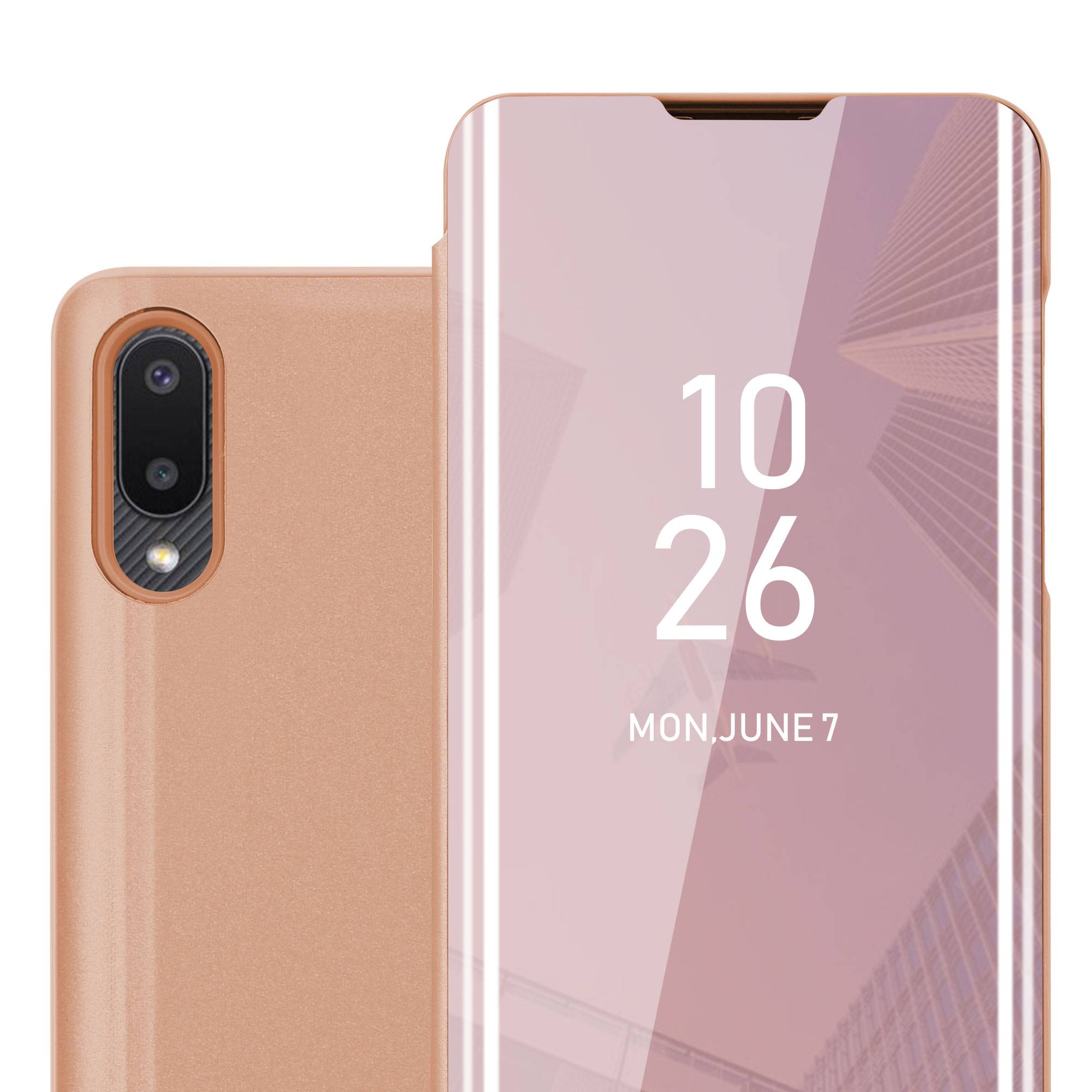 Cadorabo Handyhülle für Samsung Galaxy A02 / M02 in Pink Cover Backcover Schutzhülle Book Case Booklet