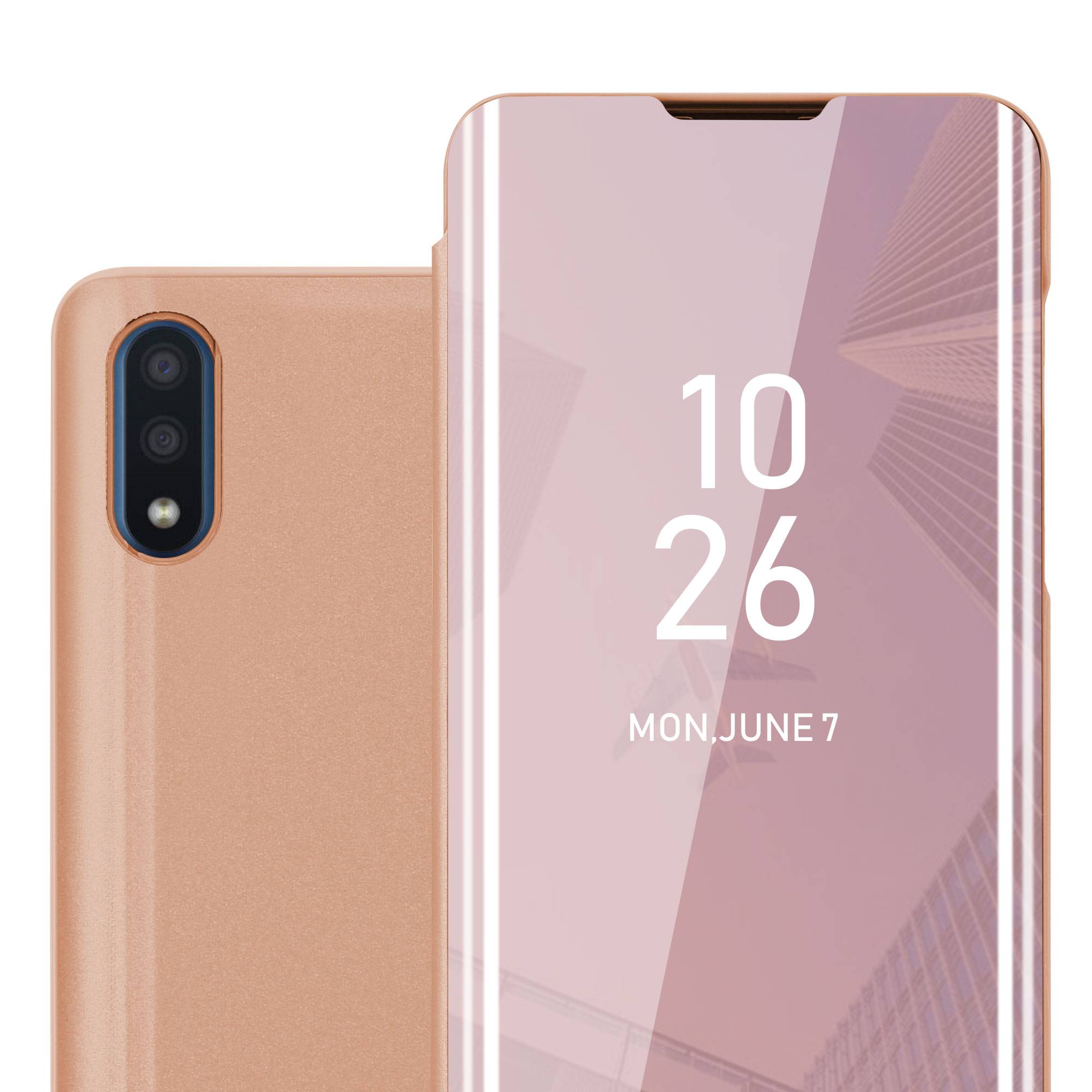Cadorabo Handyhülle für Samsung Galaxy A01 in Pink Cover Backcover Schutzhülle Book Case Booklet