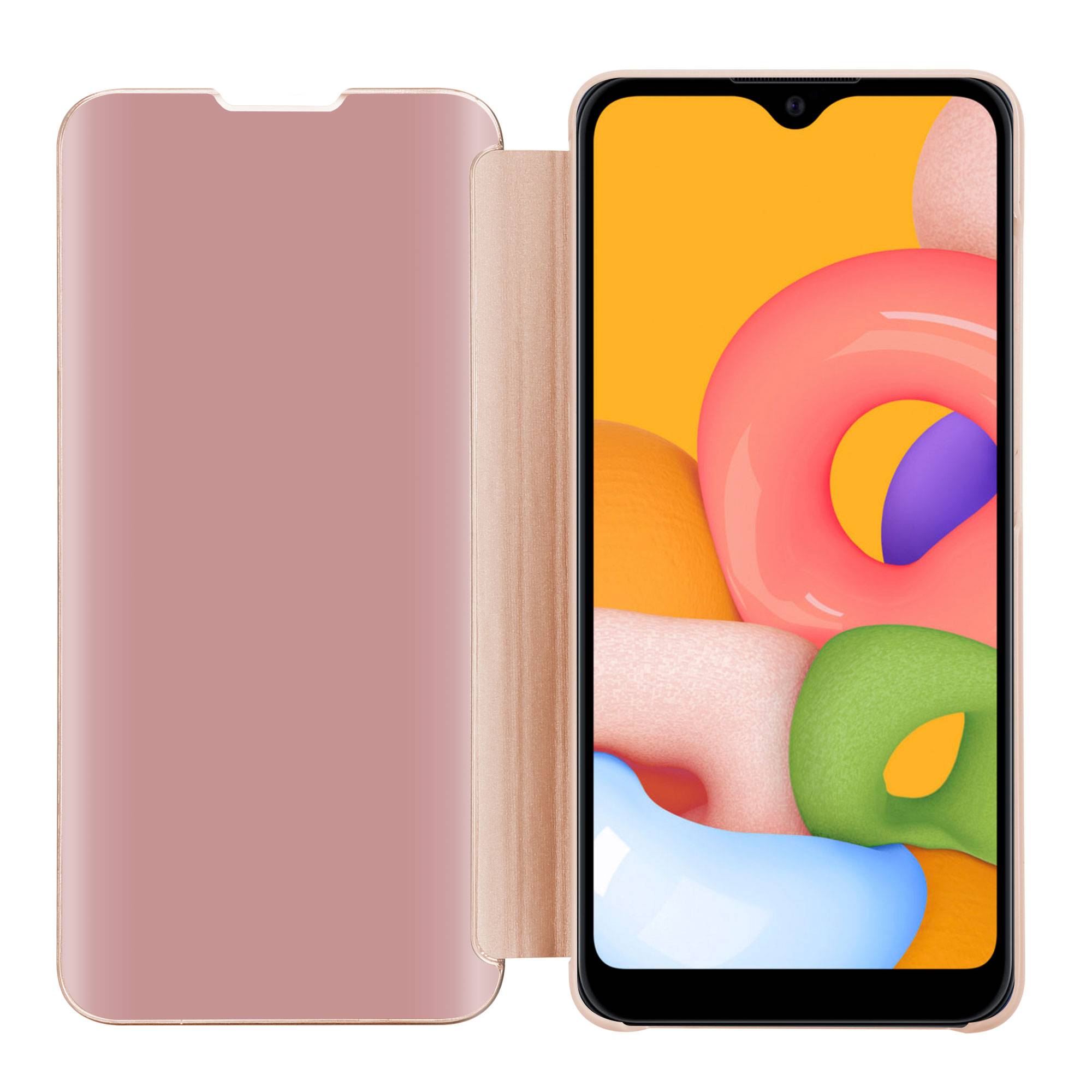 Cadorabo Handyhülle für Samsung Galaxy A01 in Pink Cover Backcover Schutzhülle Book Case Booklet