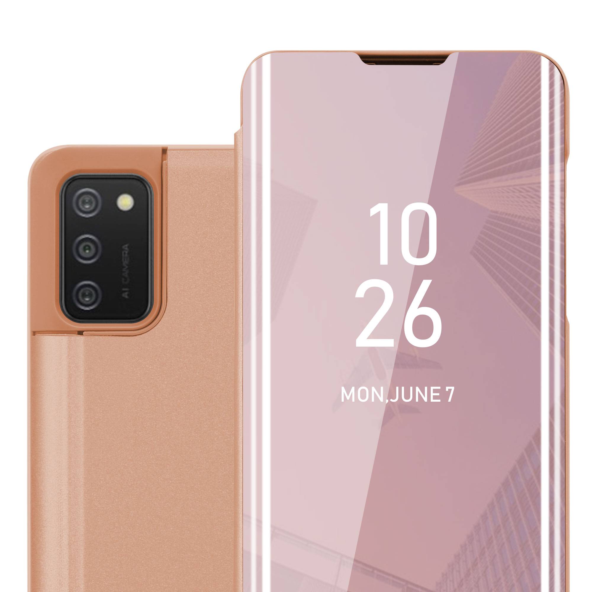 Cadorabo Handyhülle für Samsung Galaxy A02s in Pink Cover Backcover Schutzhülle Book Case Booklet