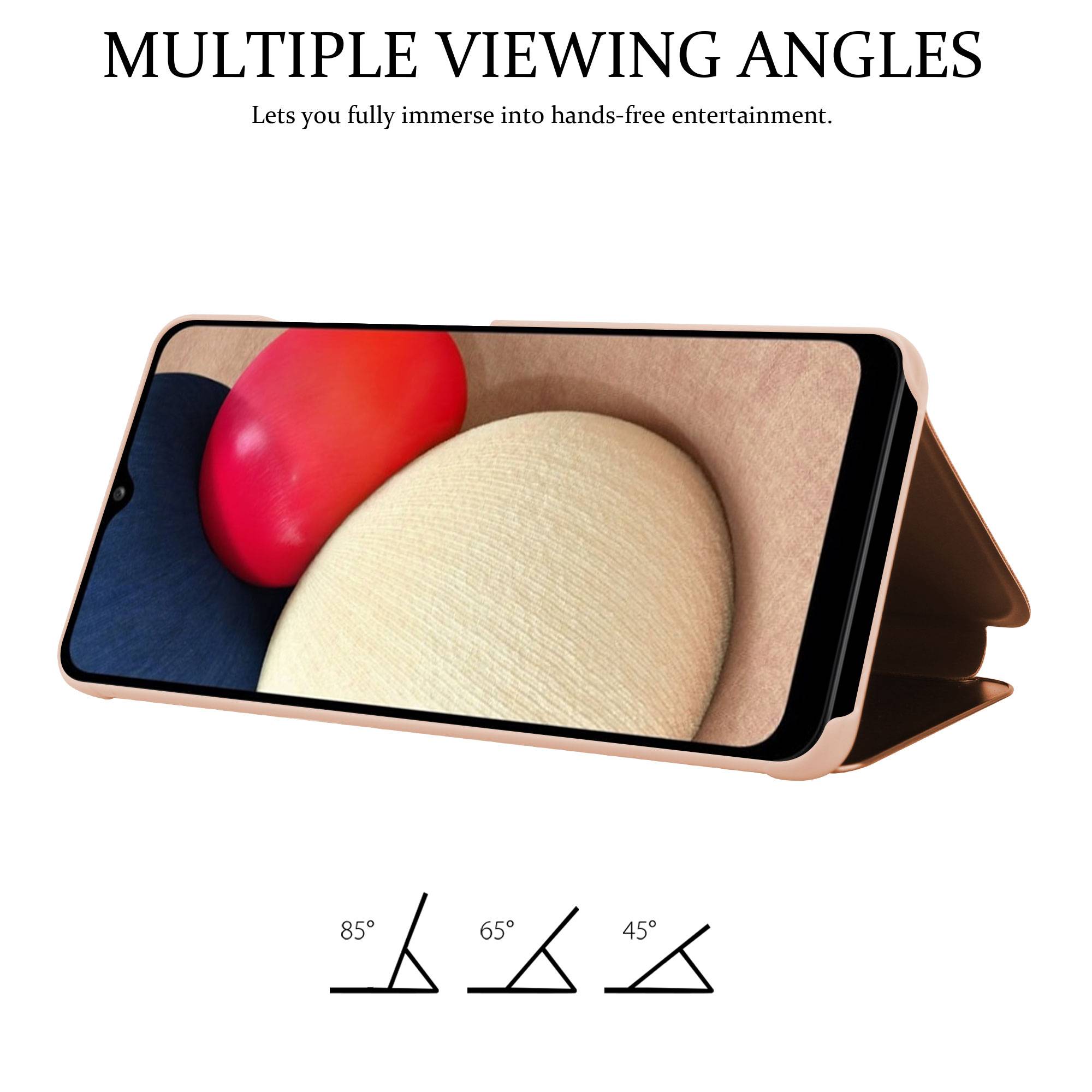 Cadorabo Handyhülle für Samsung Galaxy A02s in Pink Cover Backcover Schutzhülle Book Case Booklet