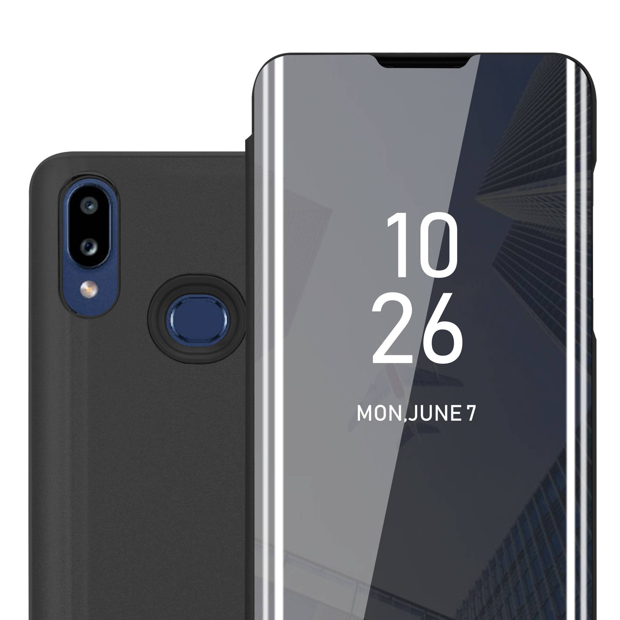 Cadorabo Handyhülle für Samsung Galaxy A10s / M01s in Schwarz Cover Backcover Schutzhülle Book Case Booklet