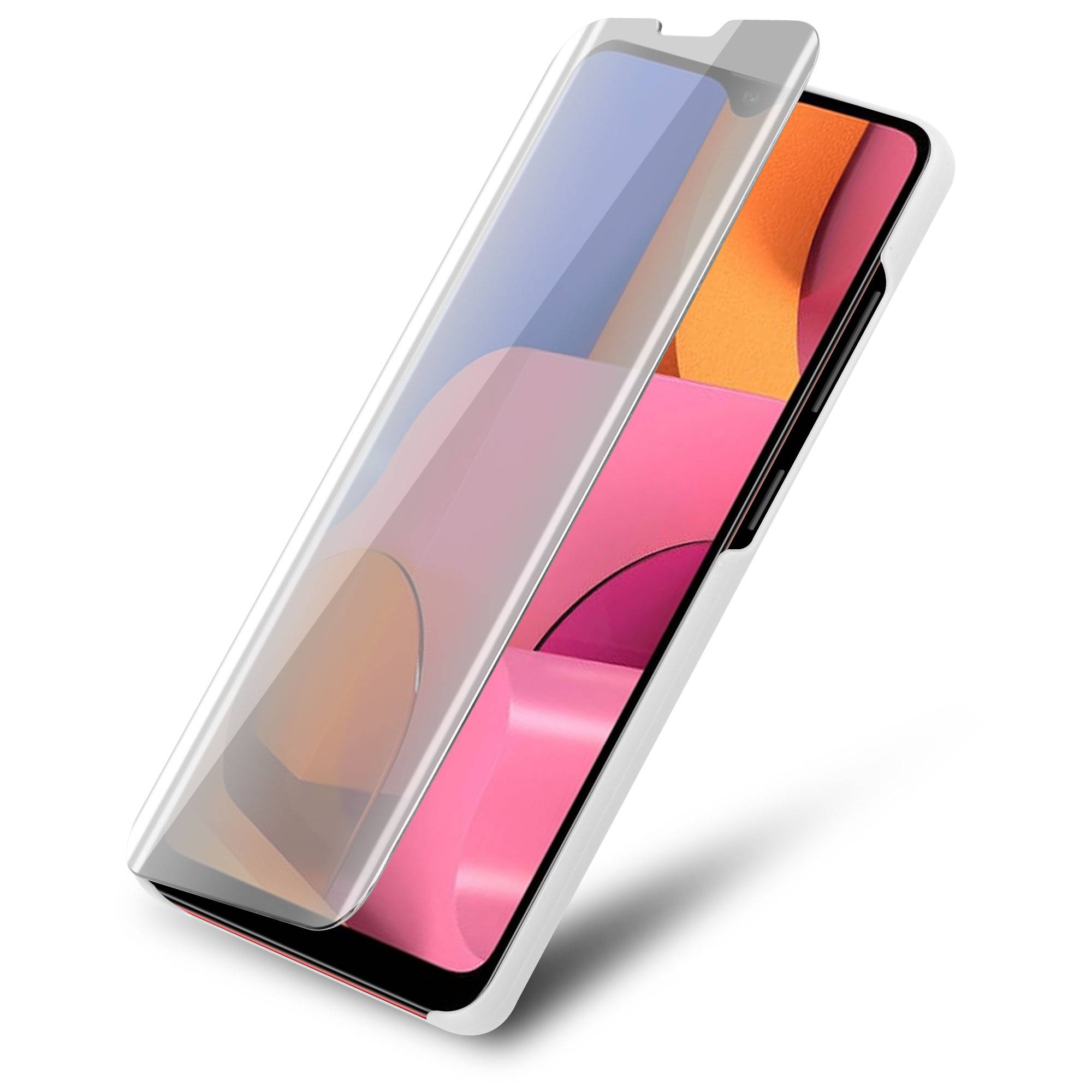 Cadorabo Handyhülle für Samsung Galaxy A20s in Silber Cover Backcover Schutzhülle Book Case Booklet