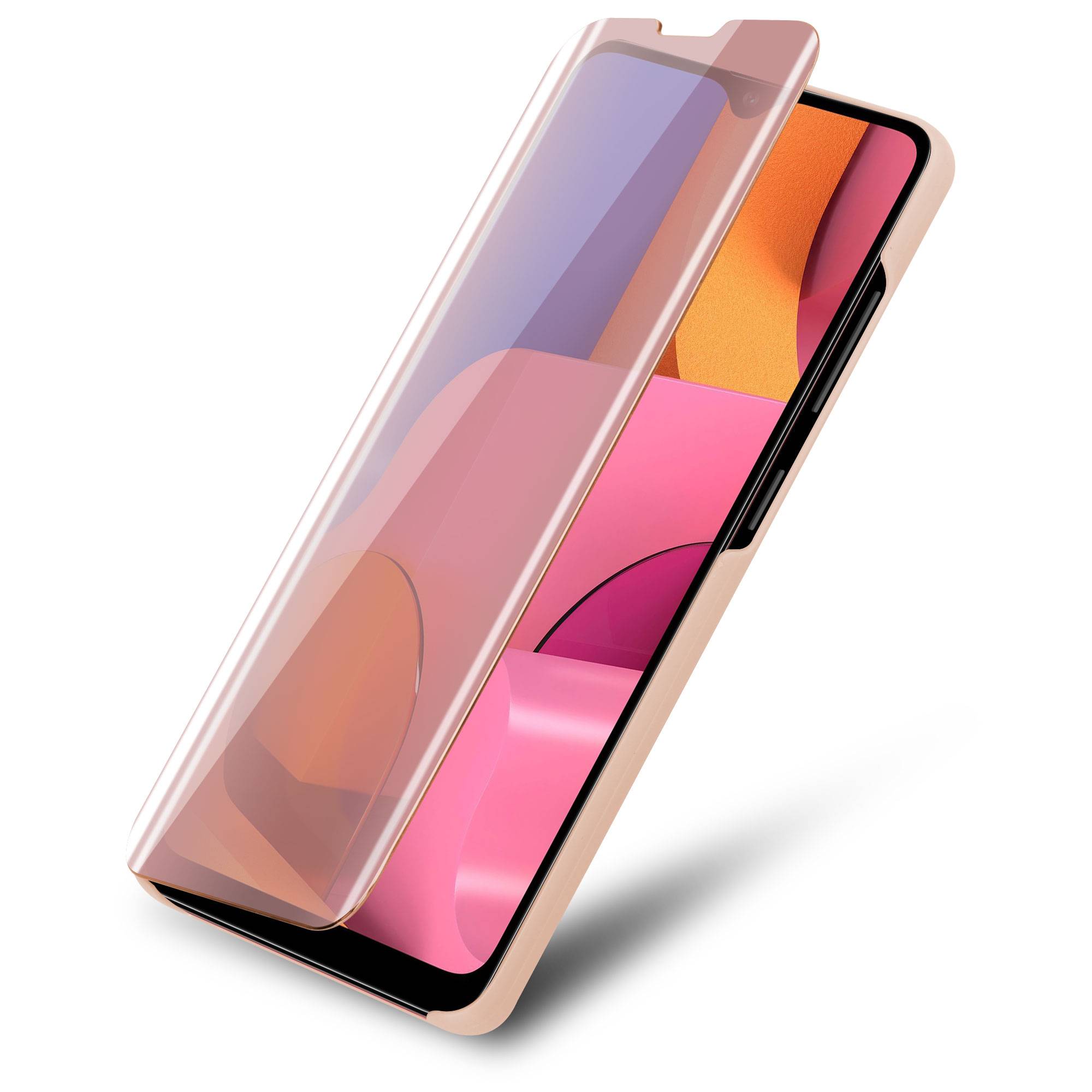 Cadorabo Handyhülle für Samsung Galaxy A21 in Pink Cover Backcover Schutzhülle Book Case Booklet