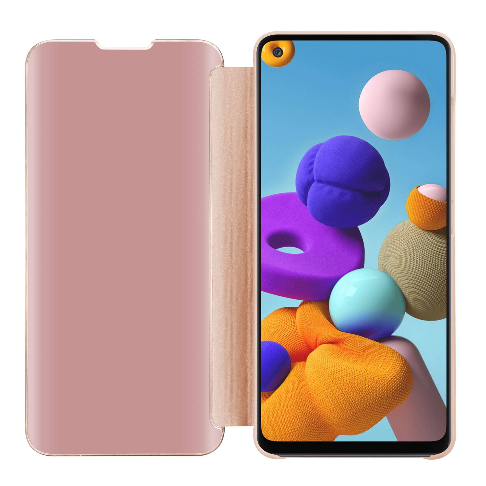 Cadorabo Handyhülle für Samsung Galaxy A21s in Pink Cover Backcover Schutzhülle Book Case Booklet