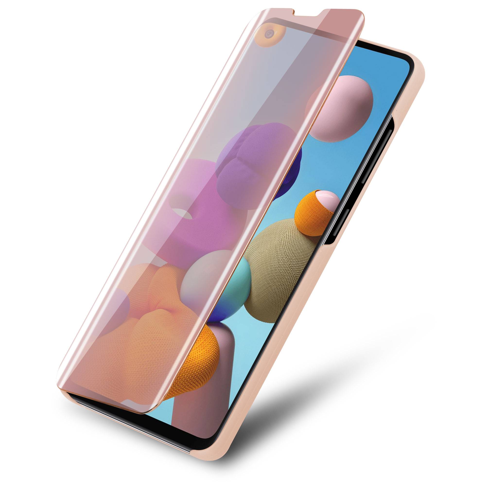 Cadorabo Handyhülle für Samsung Galaxy A21s in Pink Cover Backcover Schutzhülle Book Case Booklet