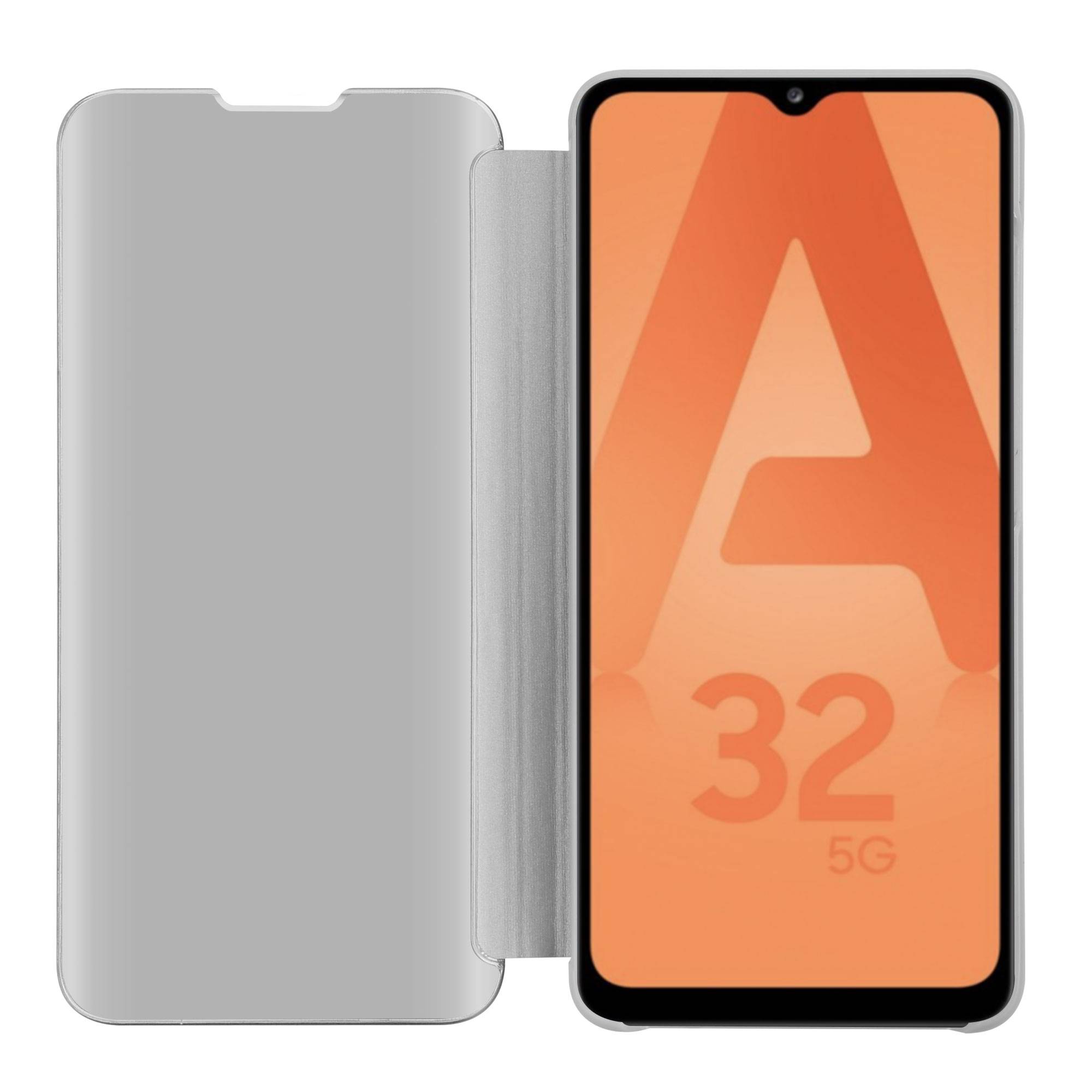 Cadorabo Handyhülle für Samsung Galaxy A32 5G in Silber Cover Backcover Schutzhülle Book Case Booklet