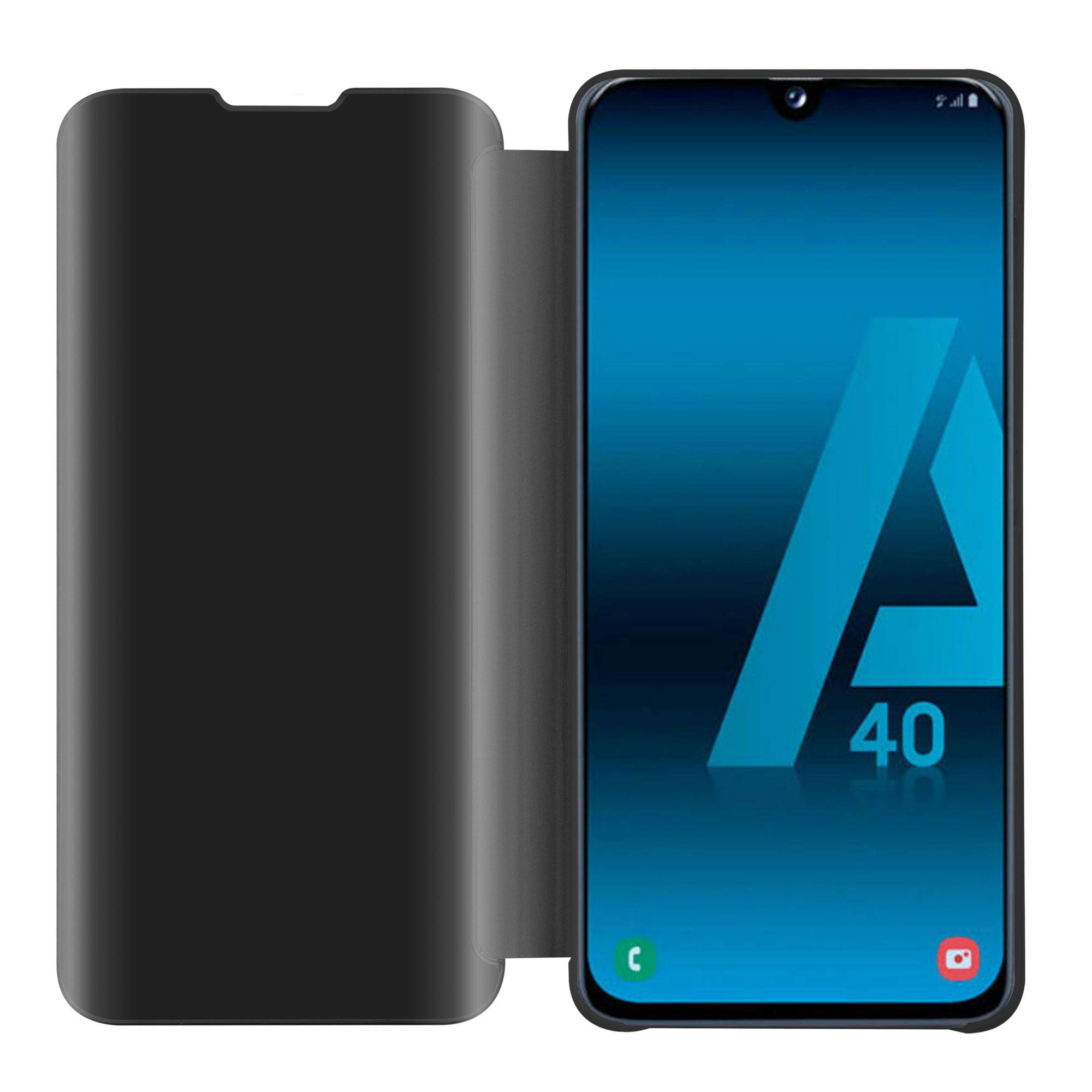 Cadorabo Handyhülle für Samsung Galaxy A40 in Schwarz Cover Backcover Schutzhülle Book Case Booklet