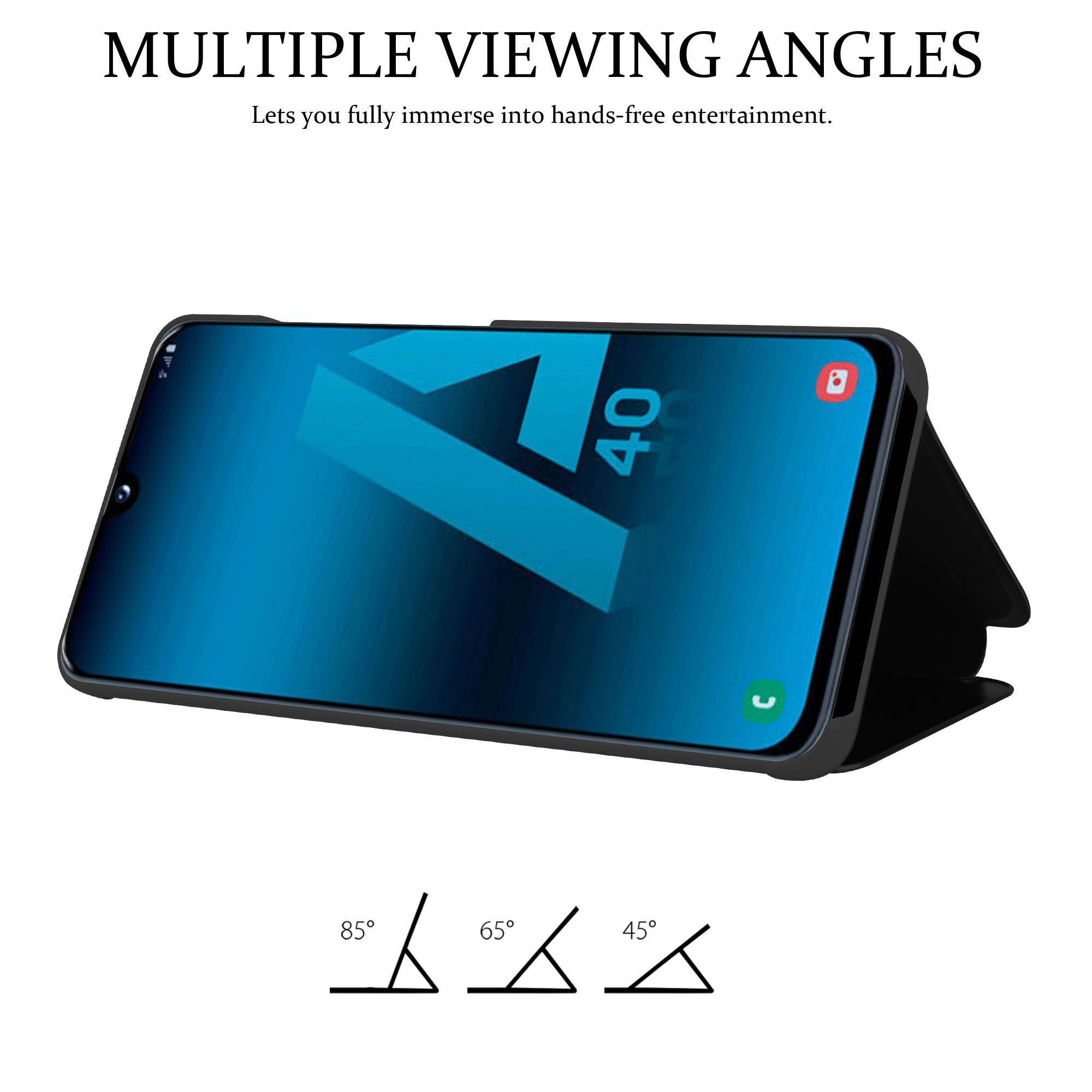Cadorabo Handyhülle für Samsung Galaxy A40 in Schwarz Cover Backcover Schutzhülle Book Case Booklet