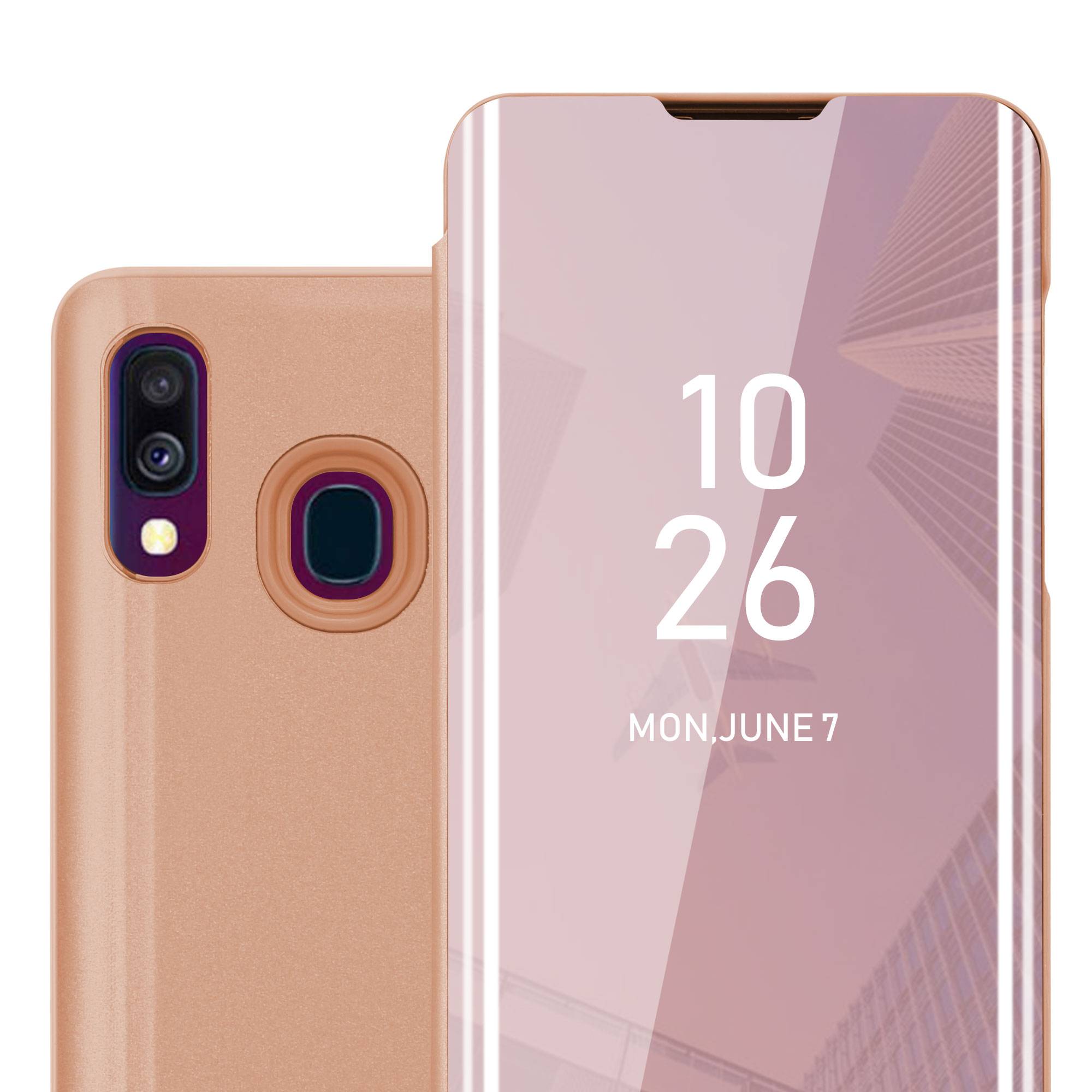 Cadorabo Handyhülle für Samsung Galaxy A40 in Pink Cover Backcover Schutzhülle Book Case Booklet