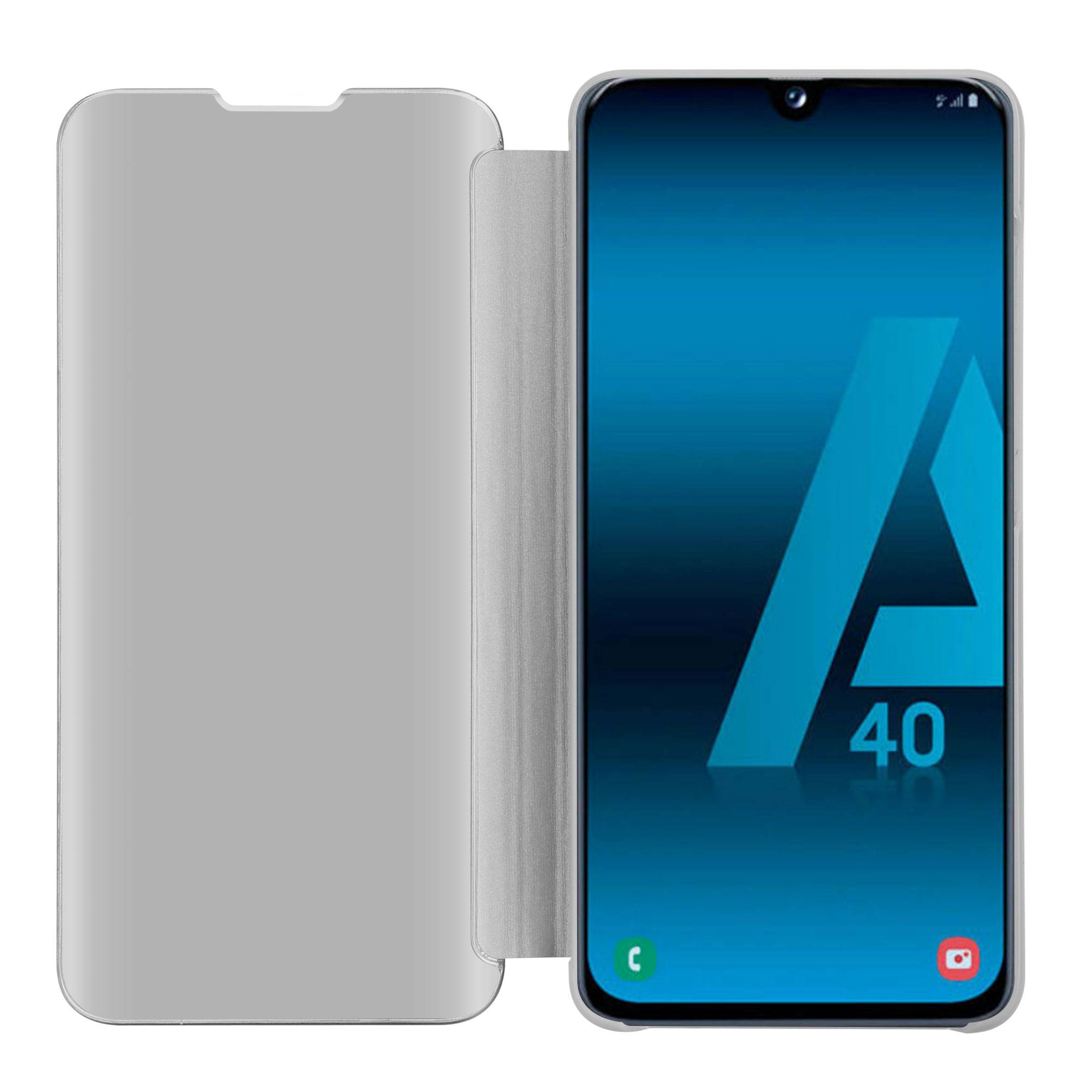 Cadorabo Handyhülle für Samsung Galaxy A40 in Silber Cover Backcover Schutzhülle Book Case Booklet