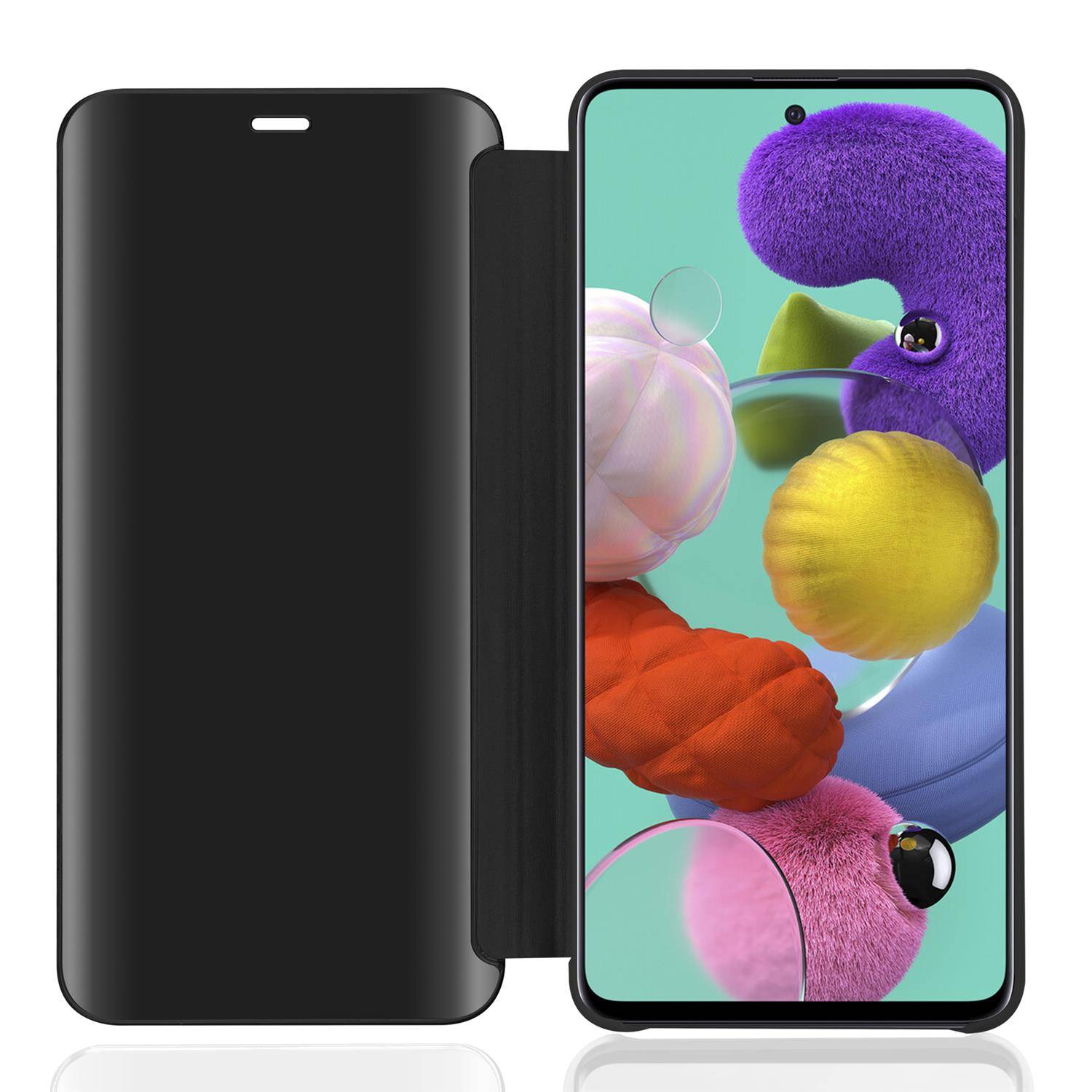Cadorabo Handyhülle für Samsung Galaxy A51 4G / M40s in Schwarz Cover Backcover Schutzhülle Book Case Booklet