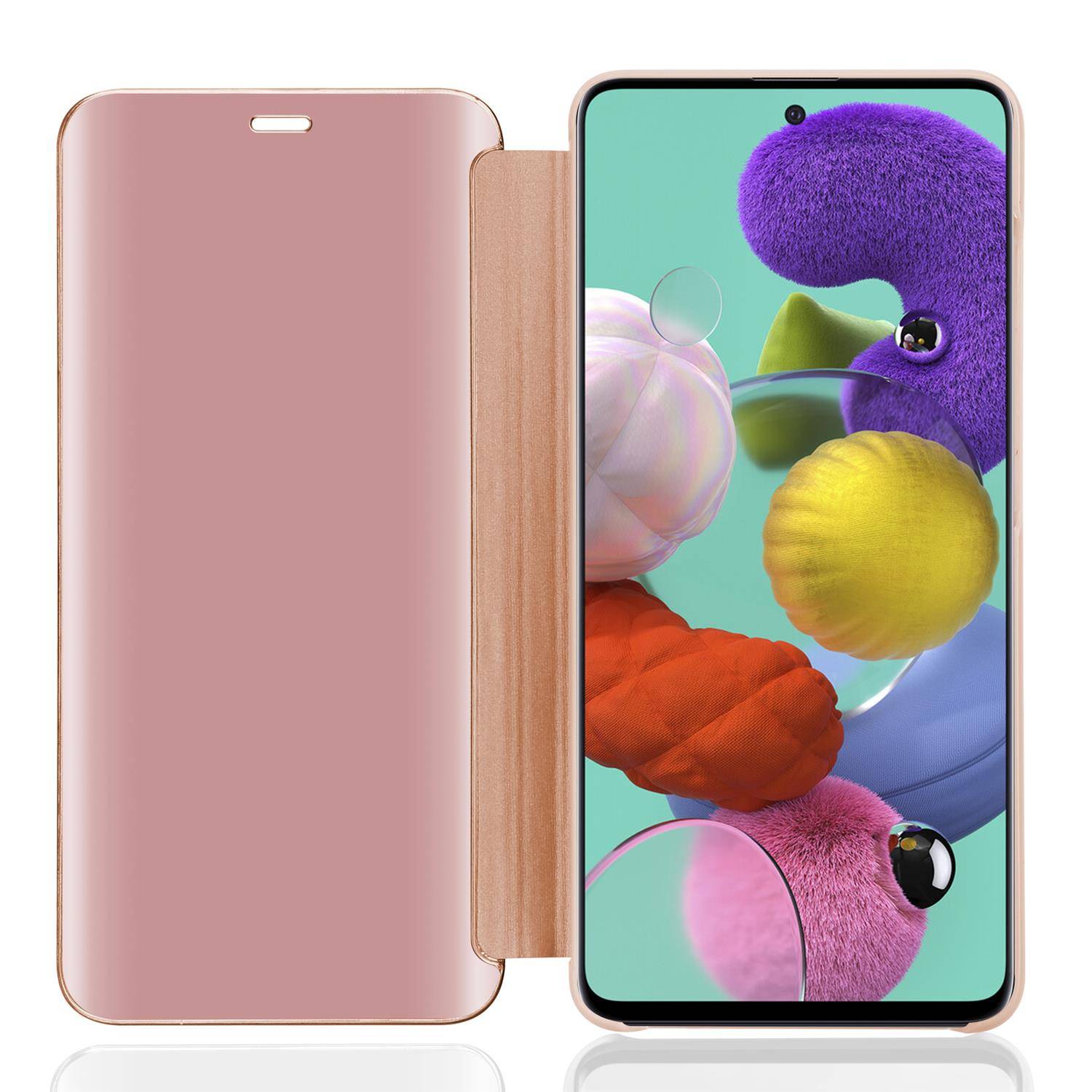 Cadorabo Handyhülle für Samsung Galaxy A51 4G / M40s in Pink Cover Backcover Schutzhülle Book Case Booklet