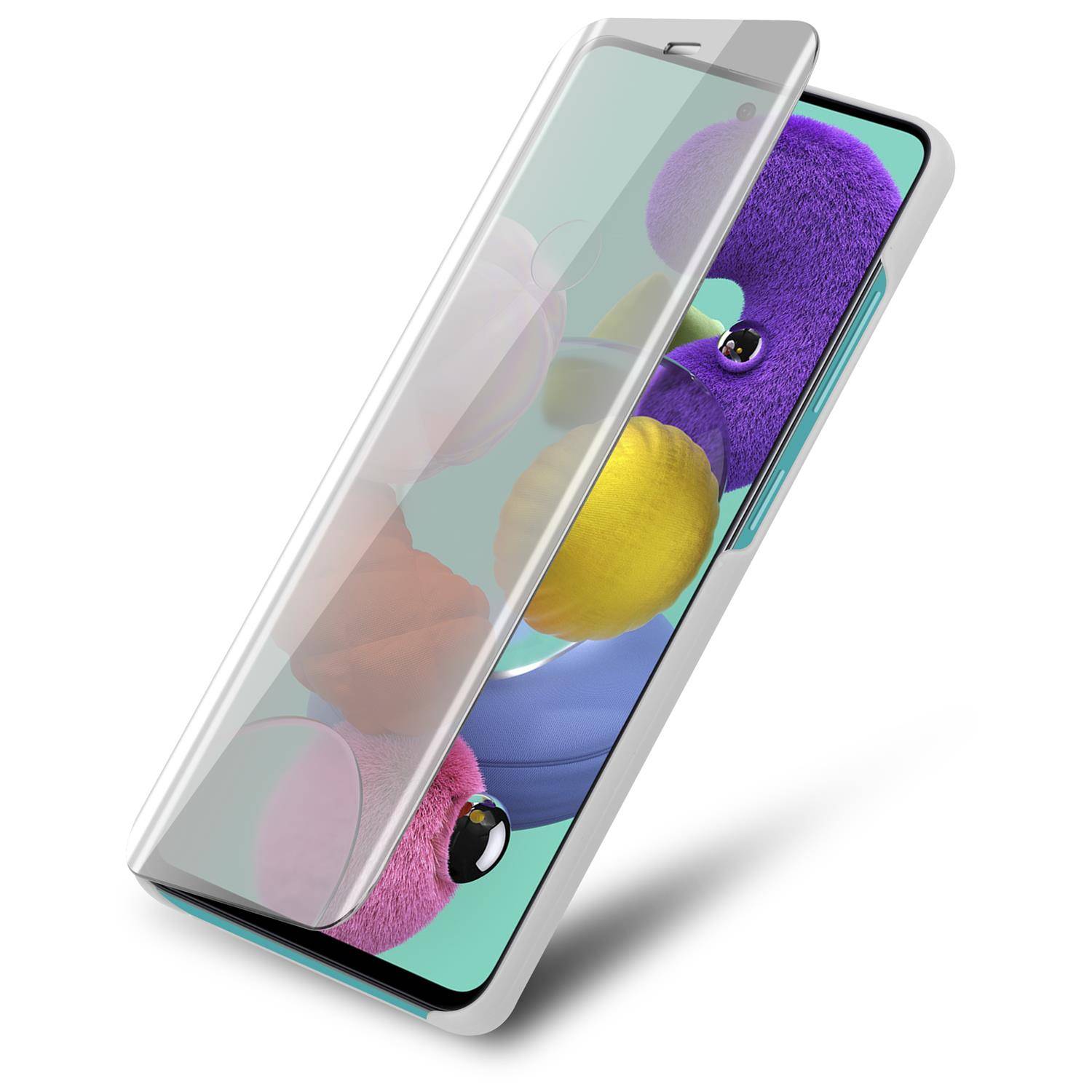Cadorabo Handyhülle für Samsung Galaxy A51 4G / M40s in Silber Cover Backcover Schutzhülle Book Case Booklet