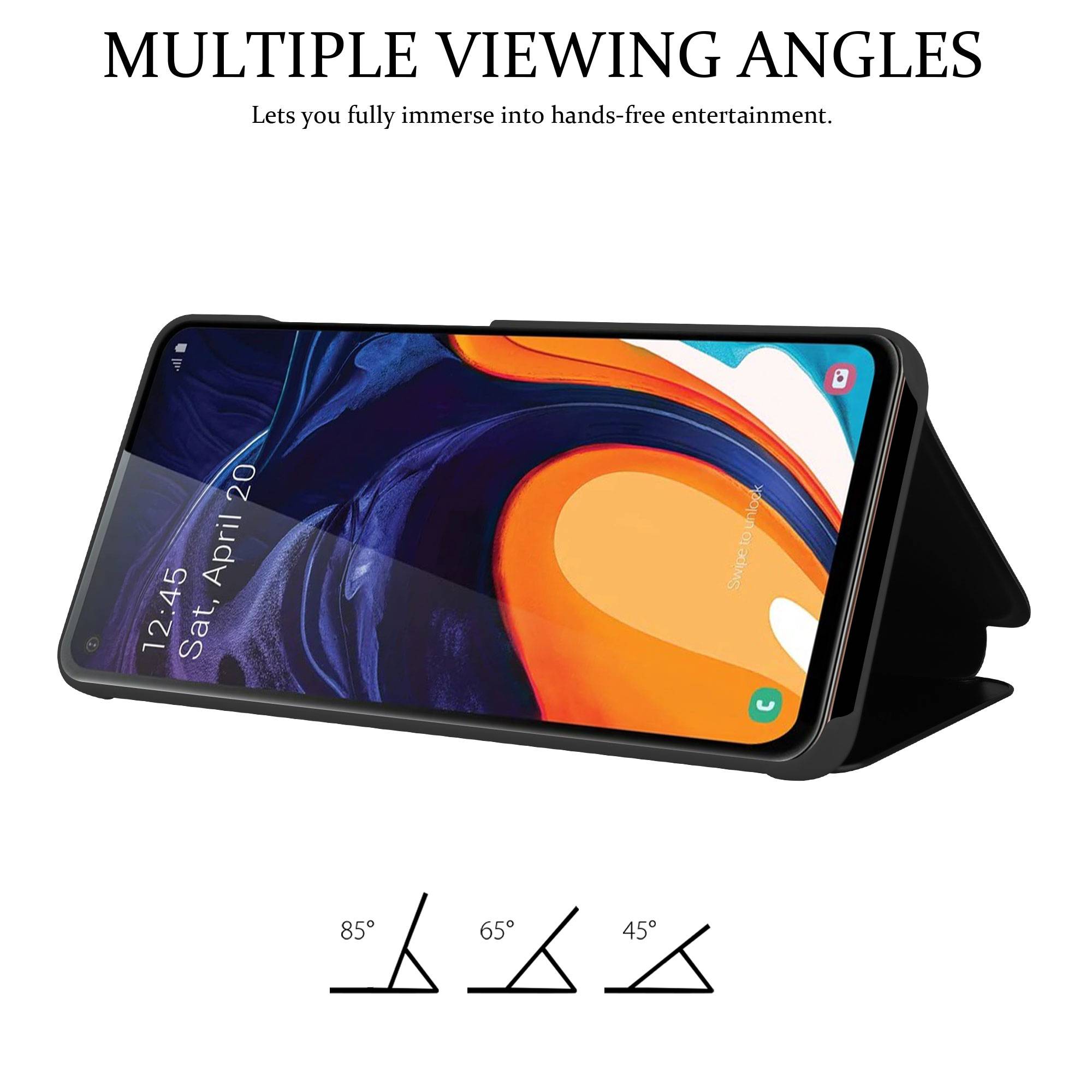 Cadorabo Handyhülle für Samsung Galaxy A60 / M40 in Schwarz Cover Backcover Schutzhülle Book Case Booklet