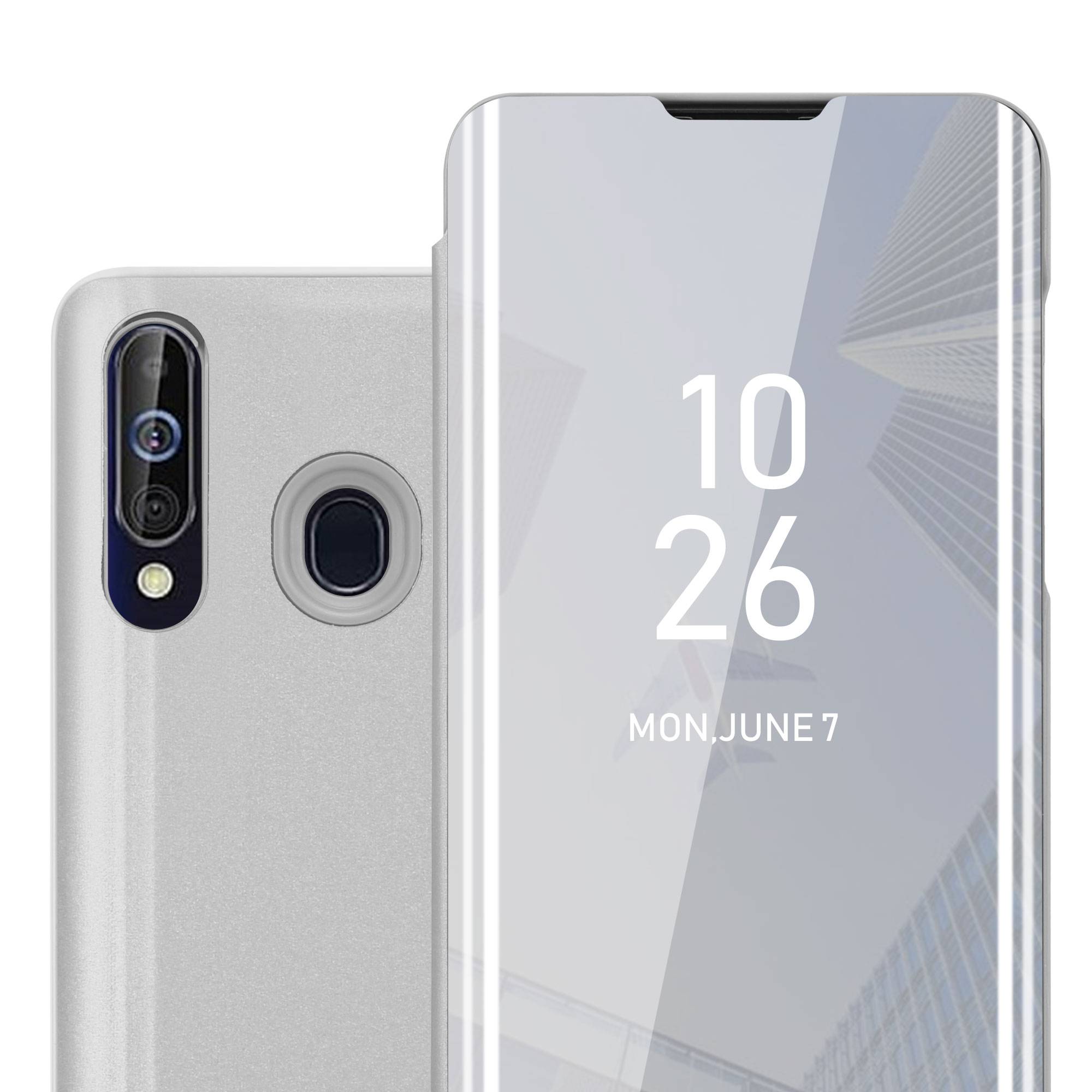 Cadorabo Handyhülle für Samsung Galaxy A60 / M40 in Silber Cover Backcover Schutzhülle Book Case Booklet